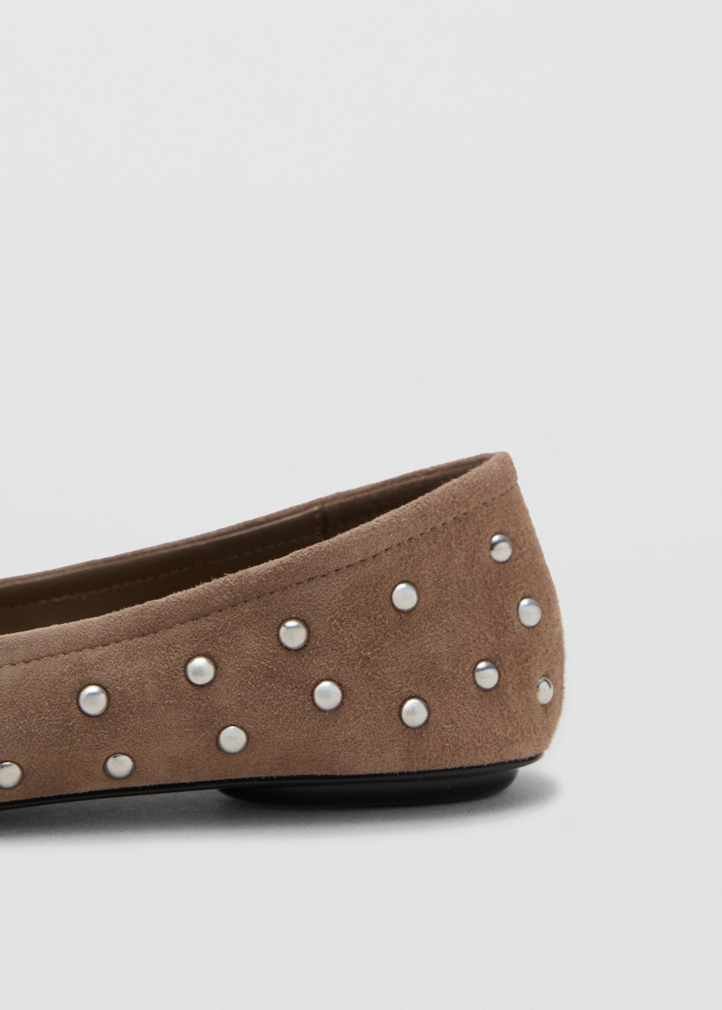 Studded leather ballet flats