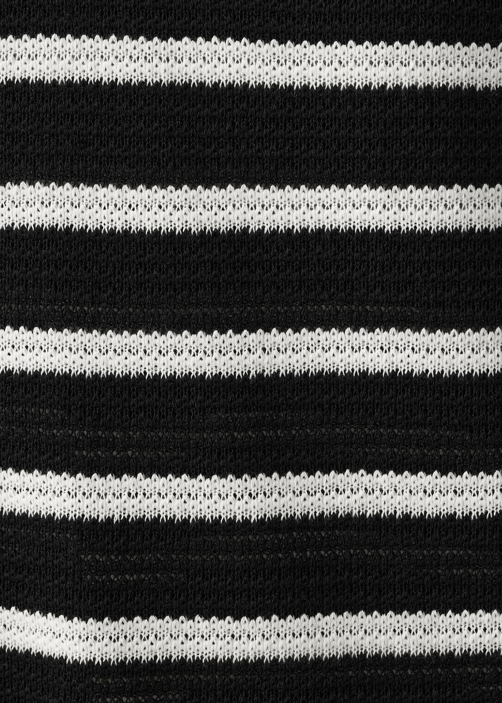 Striped braided-knit polo shirt