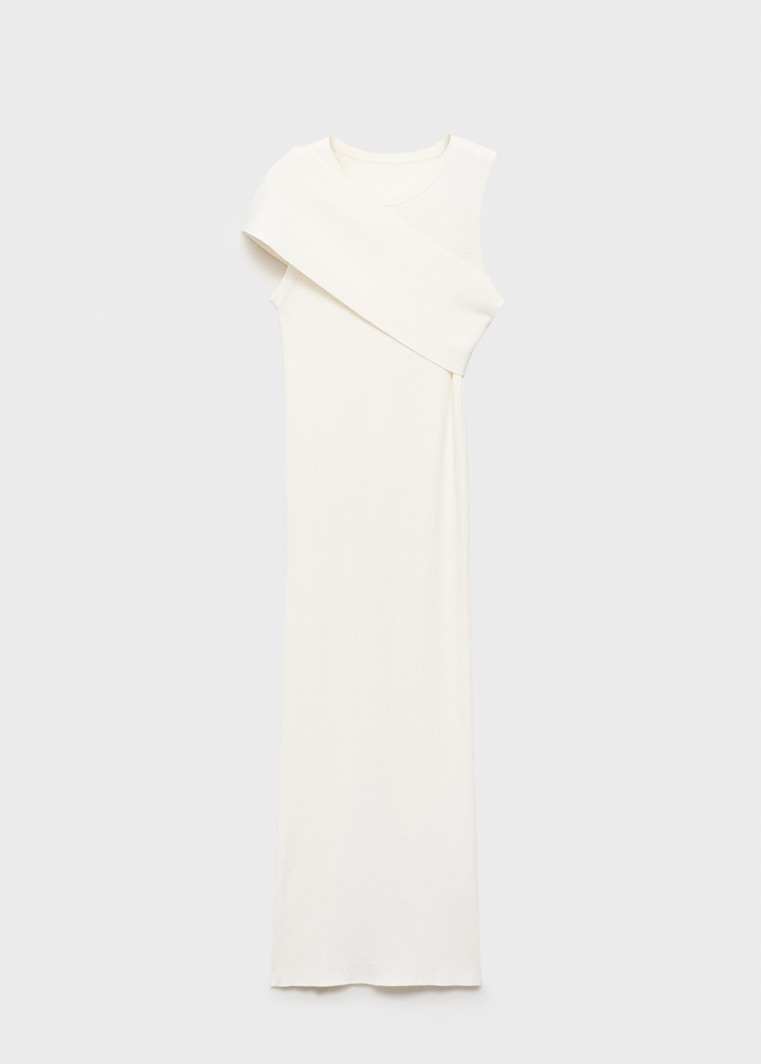 Ribbed Dress With Asymmetrical Sleeves