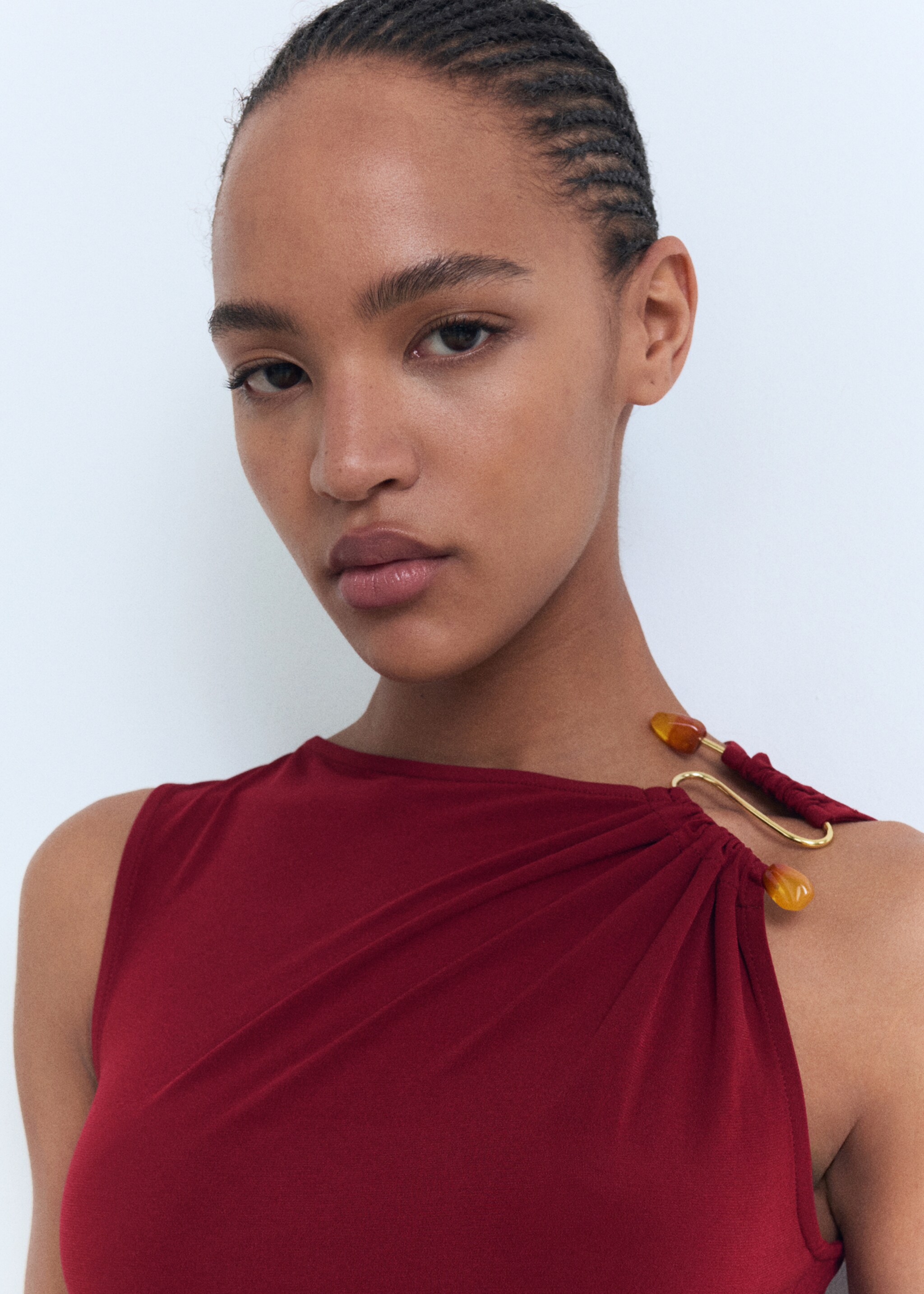 Robe midi avec détail bijou - Détail de l'article 1