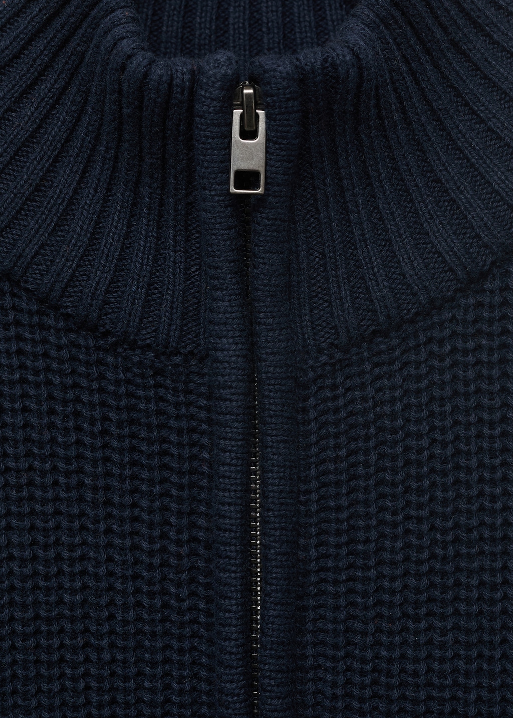 Knitted sweater with perkins neck