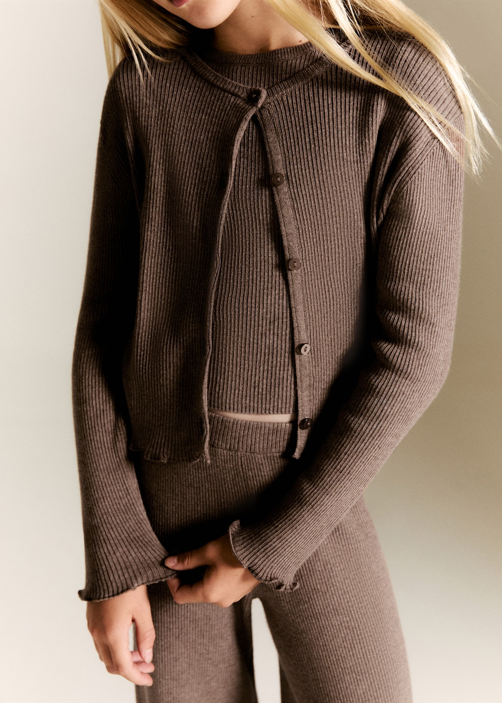 Ribbed knit cardigan