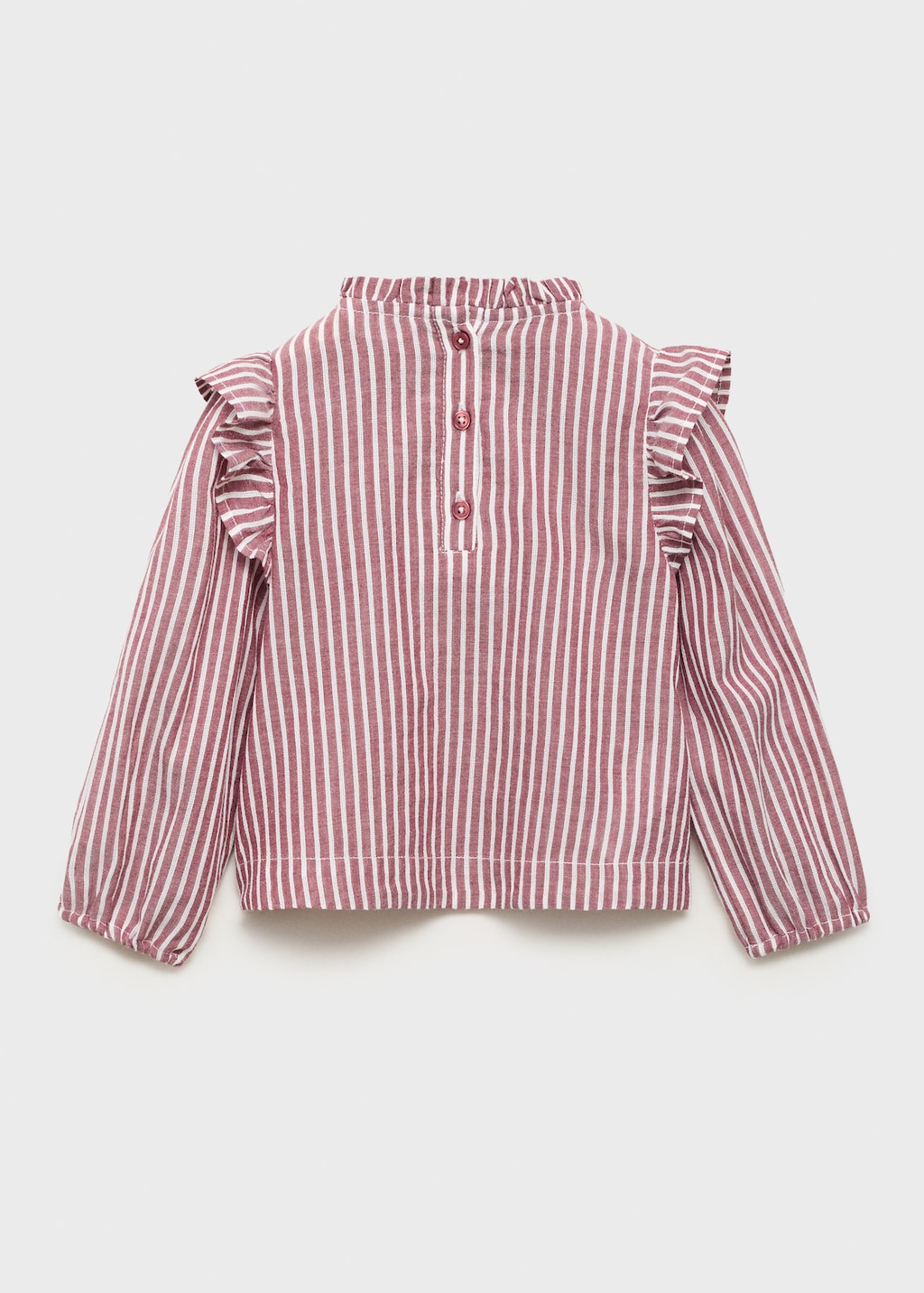 Ruffled stripe-patterned blouse