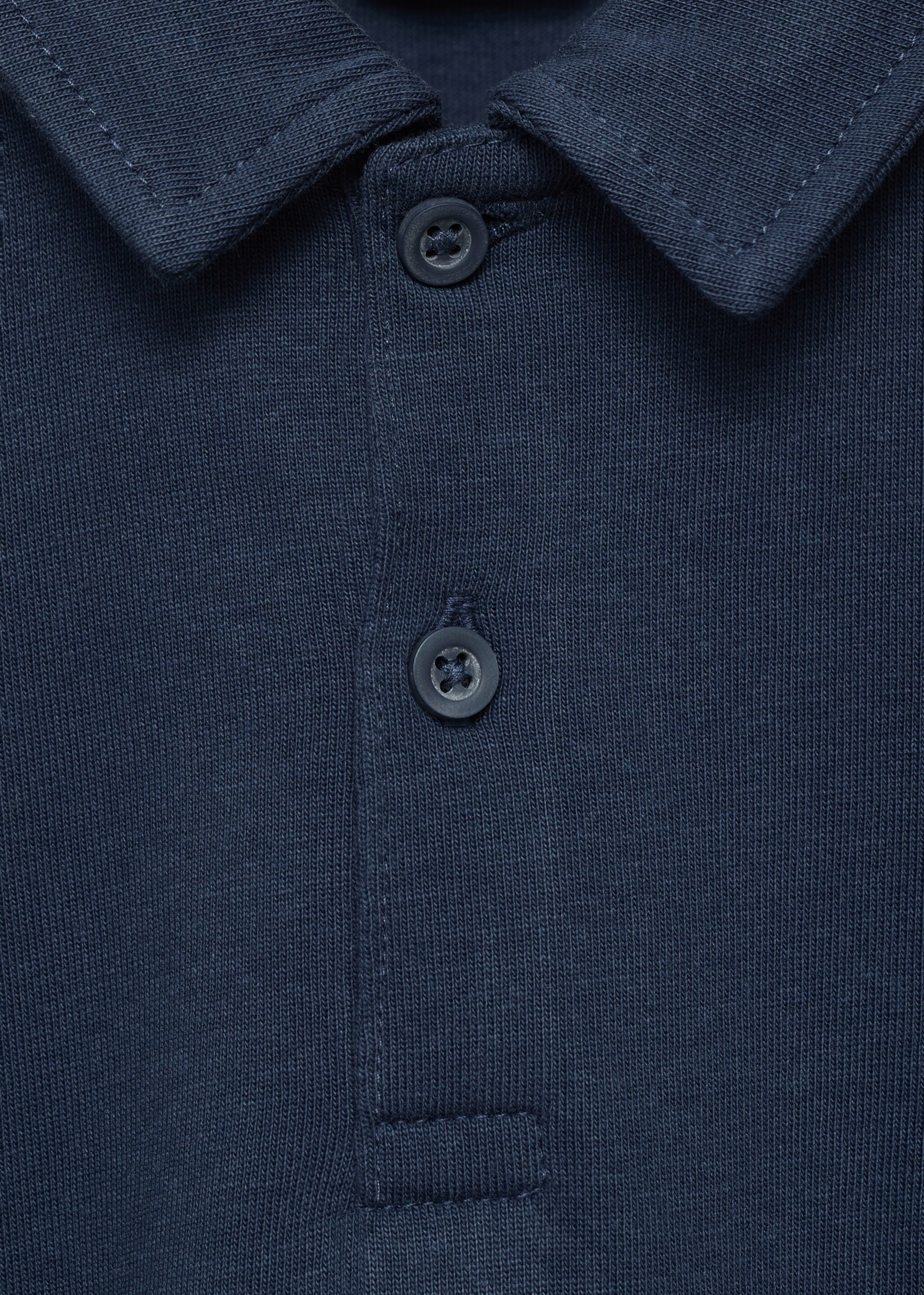 Polo uni coton - Détail de l'article 8, Bleu nuit. Ref: 17053291-00.