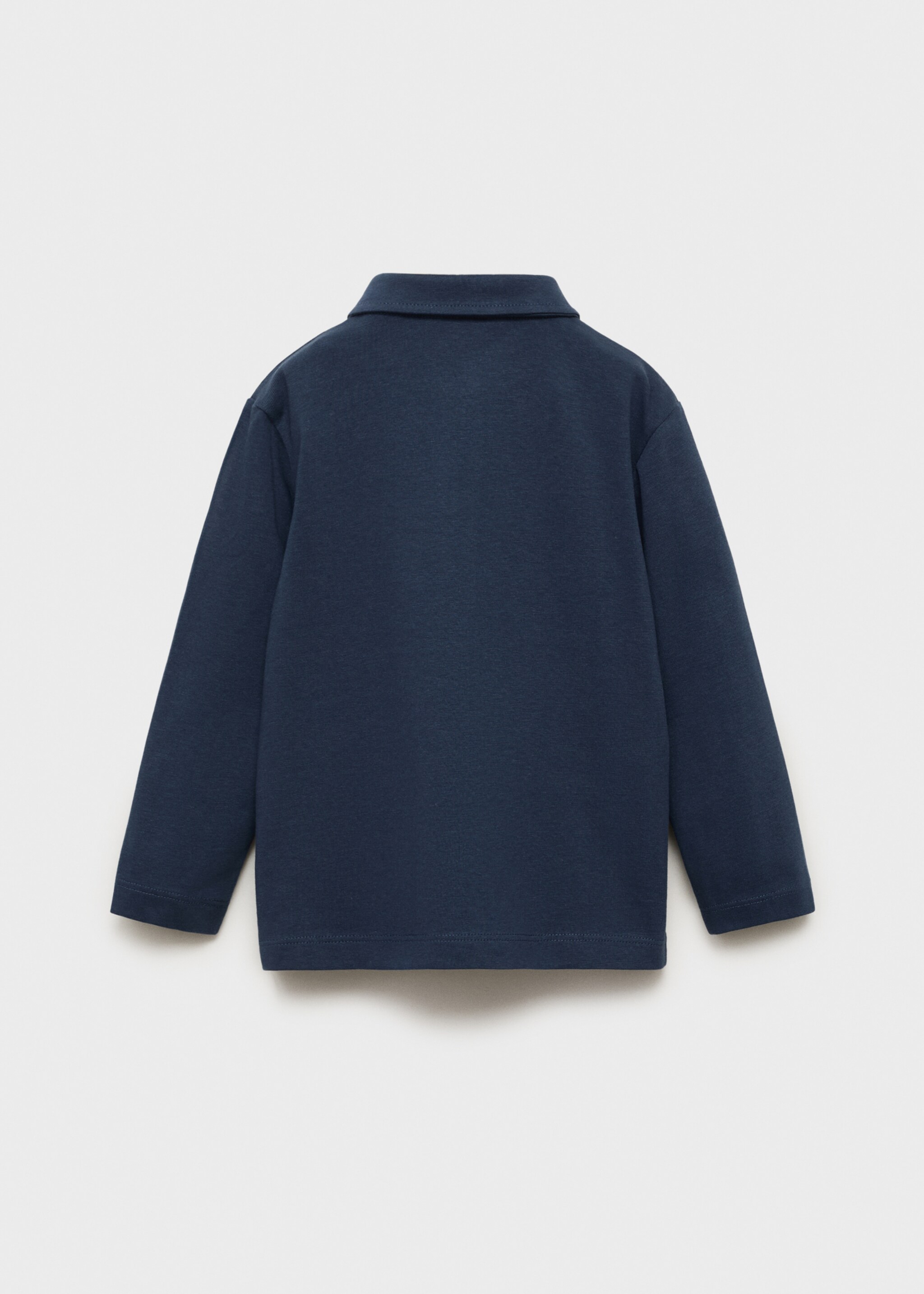 Polo uni coton - Verso de l’article, Bleu nuit. Ref: 17053291-00.