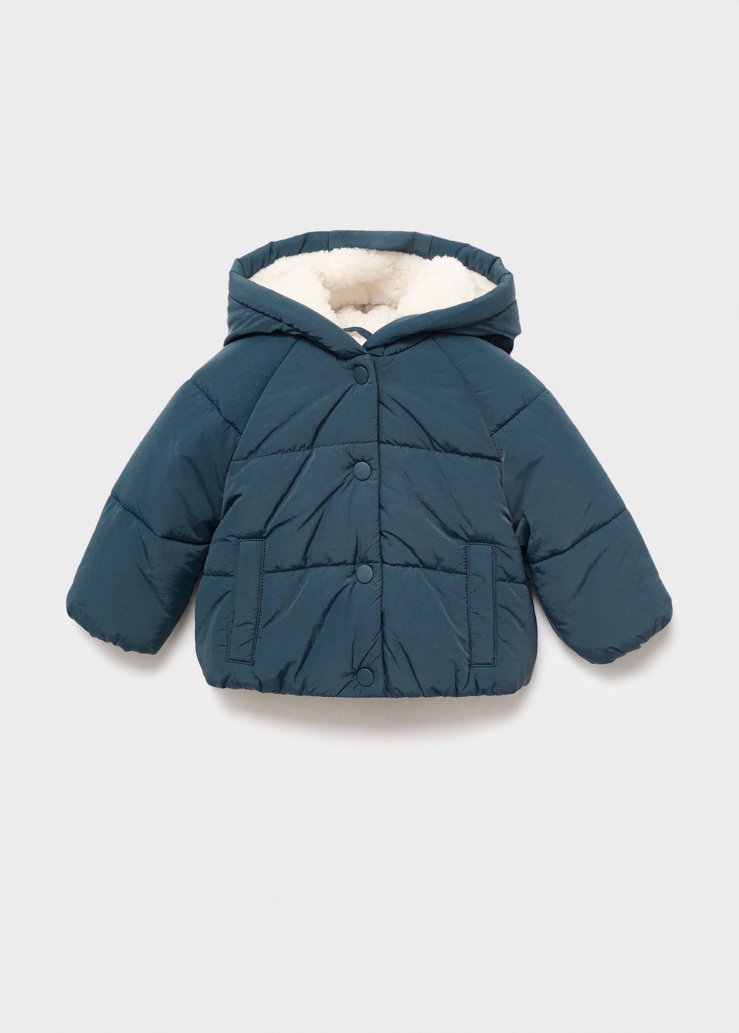 Anorak with shearling-effect hood Kids MANGO Papua New Guinea