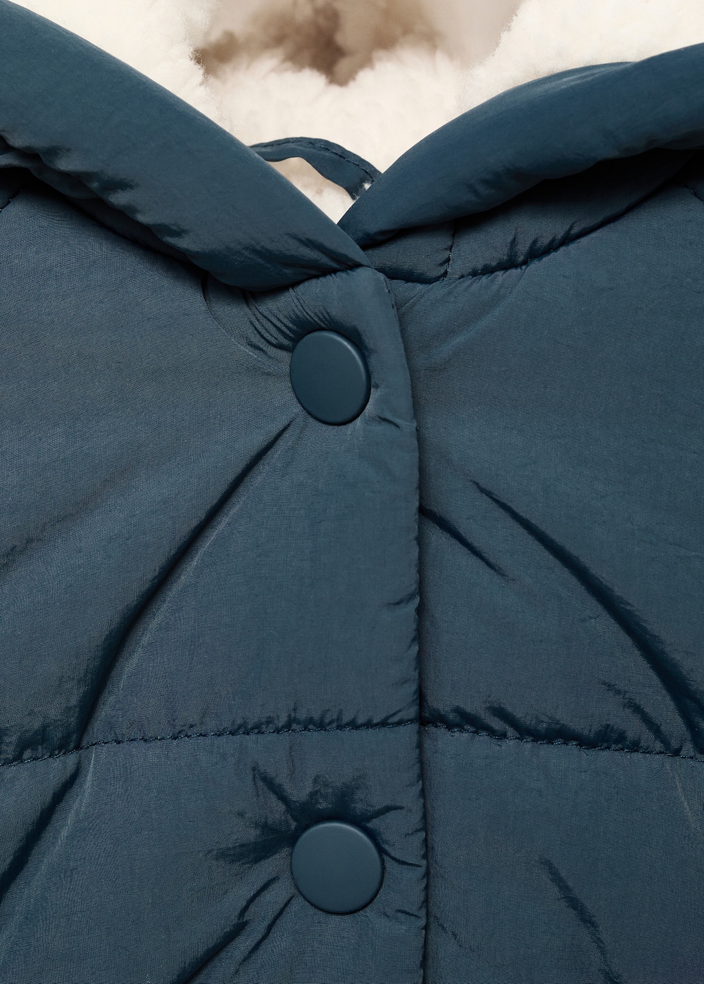 Anorak with shearling-effect hood