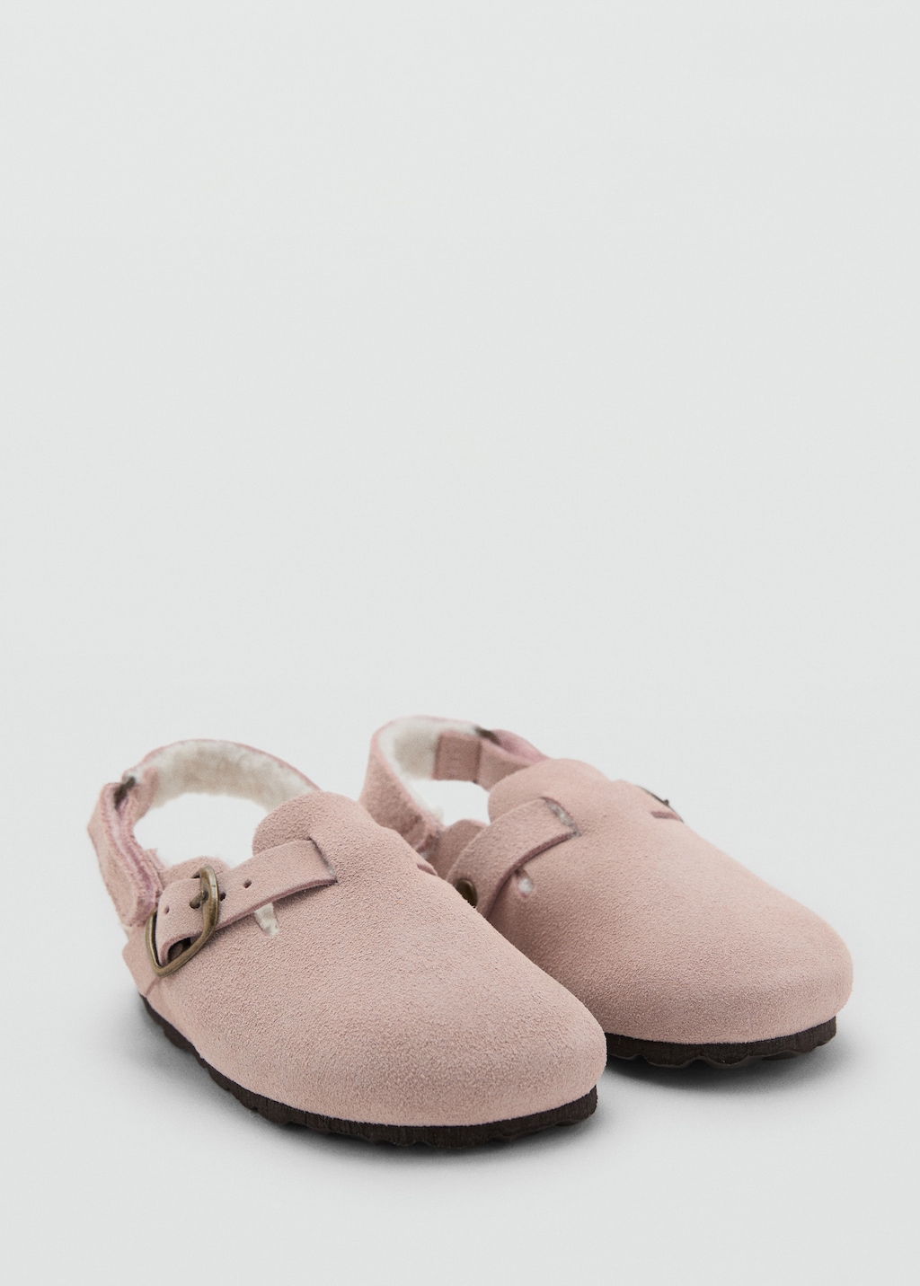 Sheepskin clogs with fur-effect lining