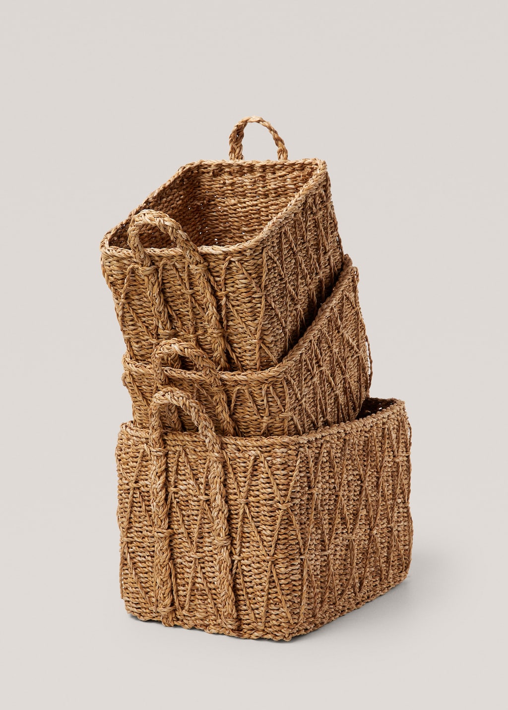 Medium square basket with handles