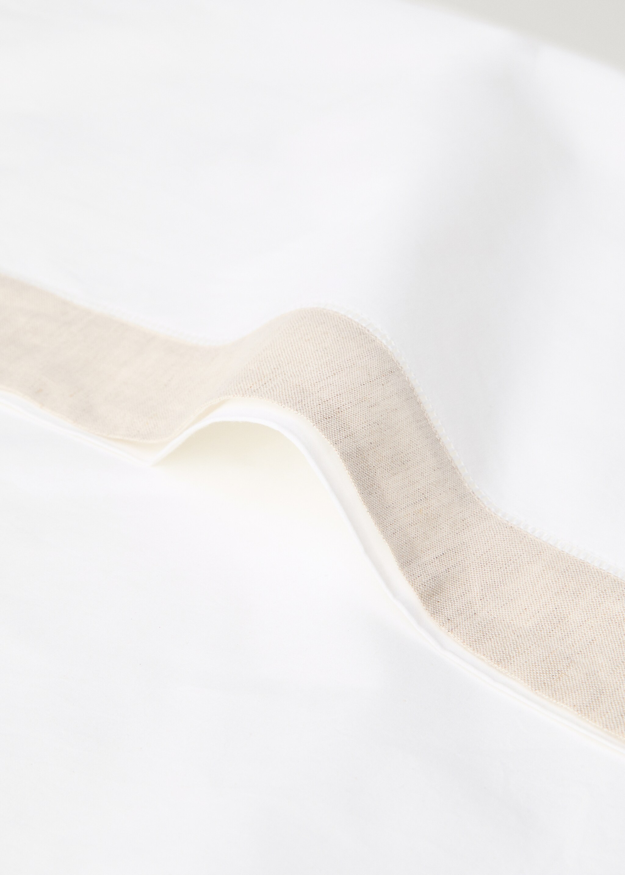 Keten kenarlı perkal pamuklu yastık kılıfı 45x110 cm - Ürün detayı 2