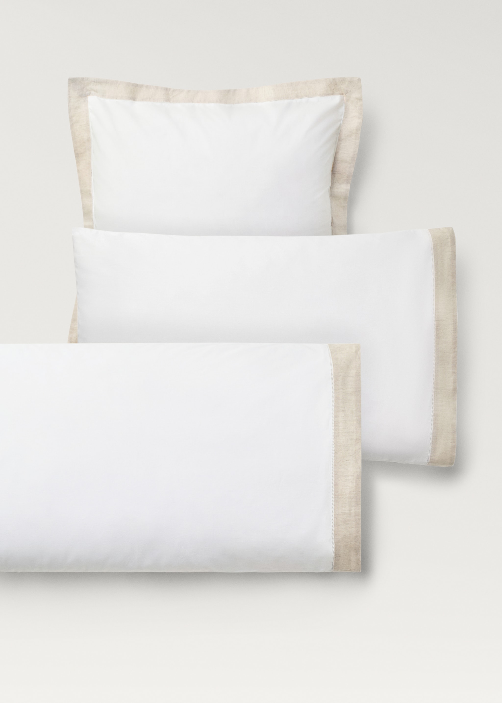 Keten kenarlı perkal pamuklu yastık kılıfı 45x110 cm - Ürün detayı 3