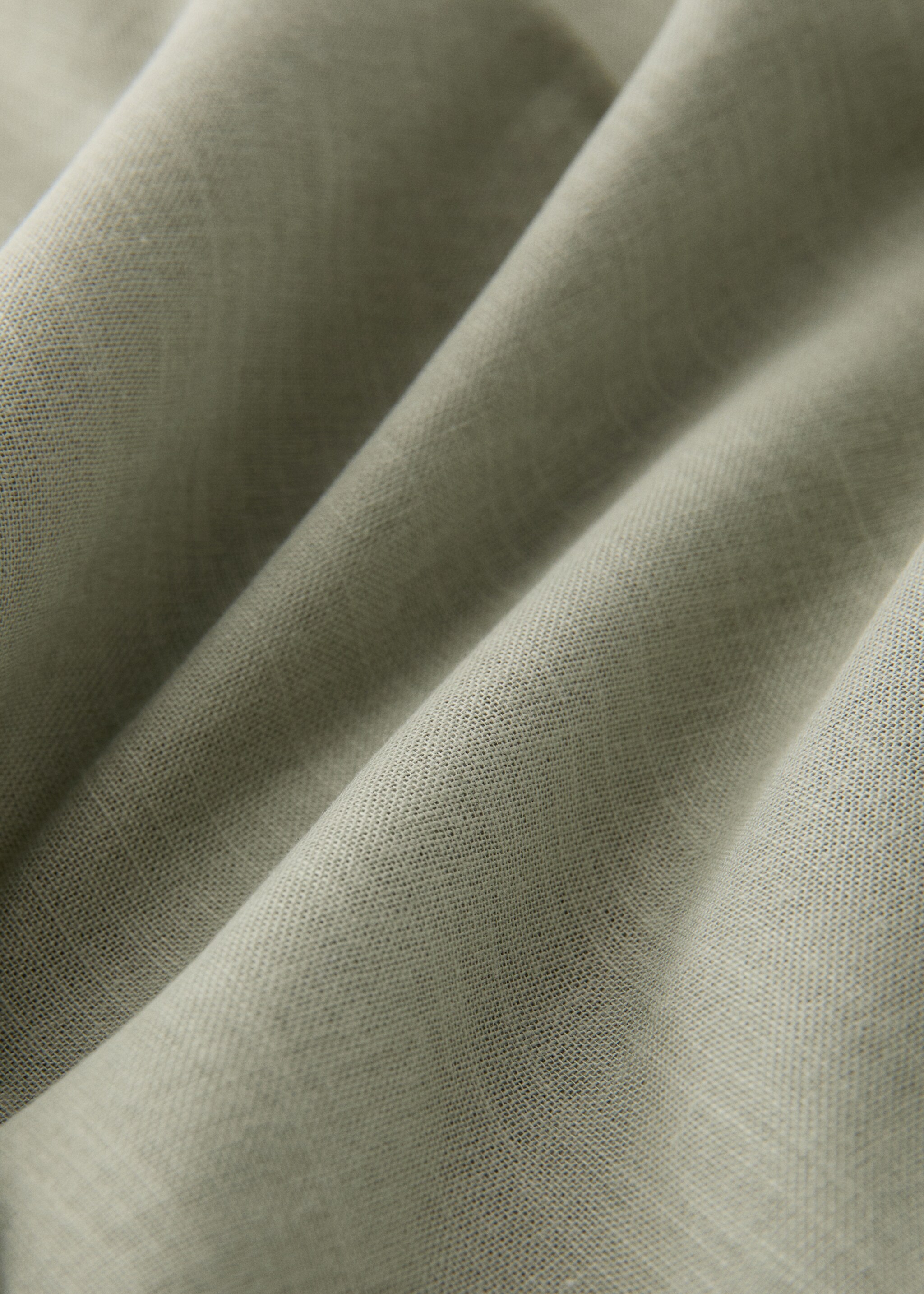 Medium-opacity cotton curtain - Details of the article 1, Green. Ref: 17053316-00.