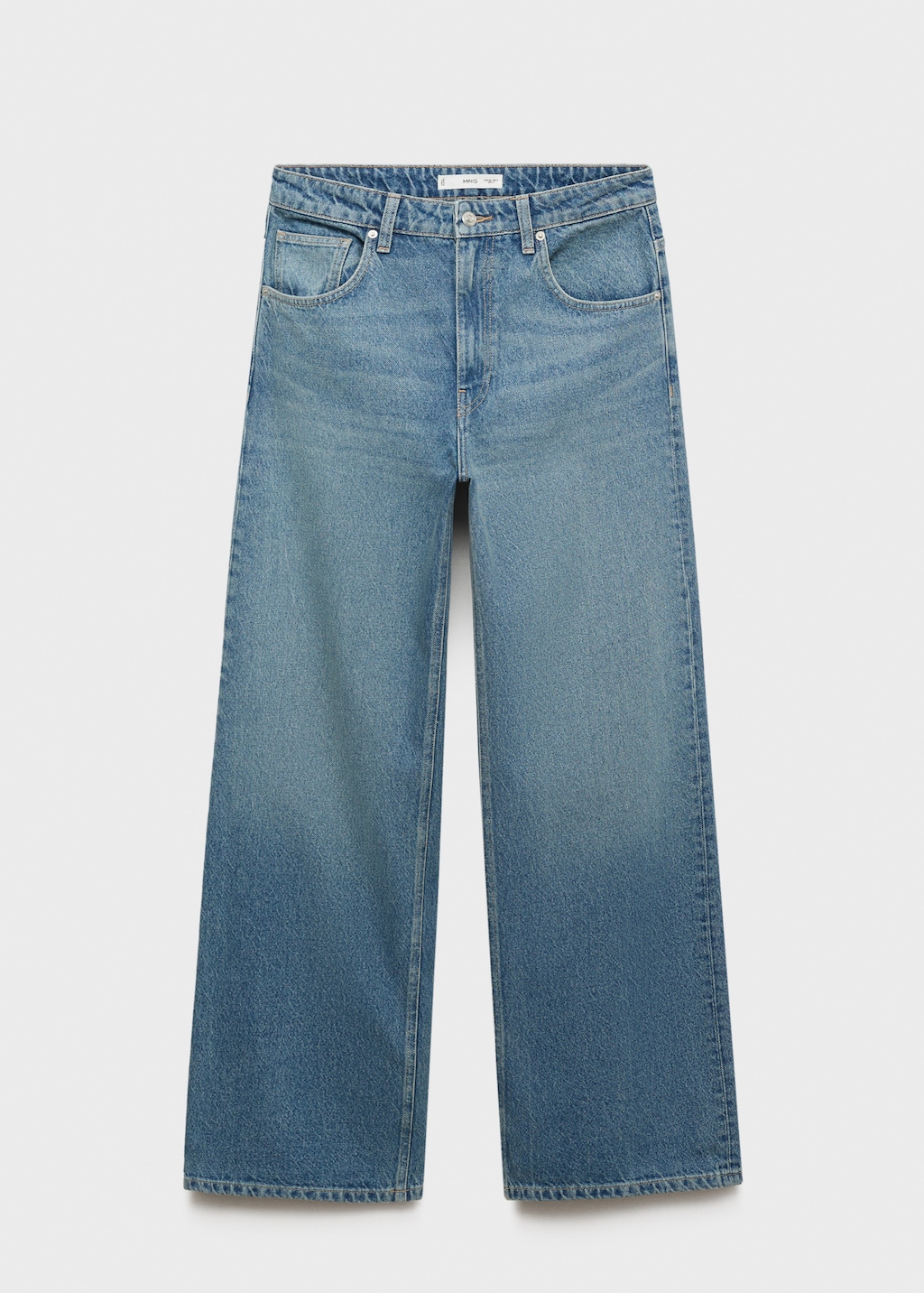 Mid-rise straight jeans