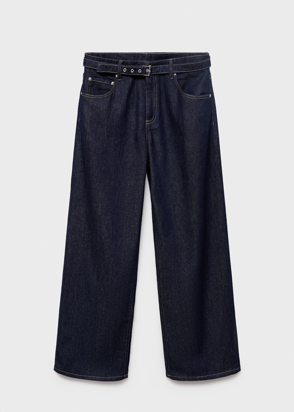 Mango Straight-fit belt jeans