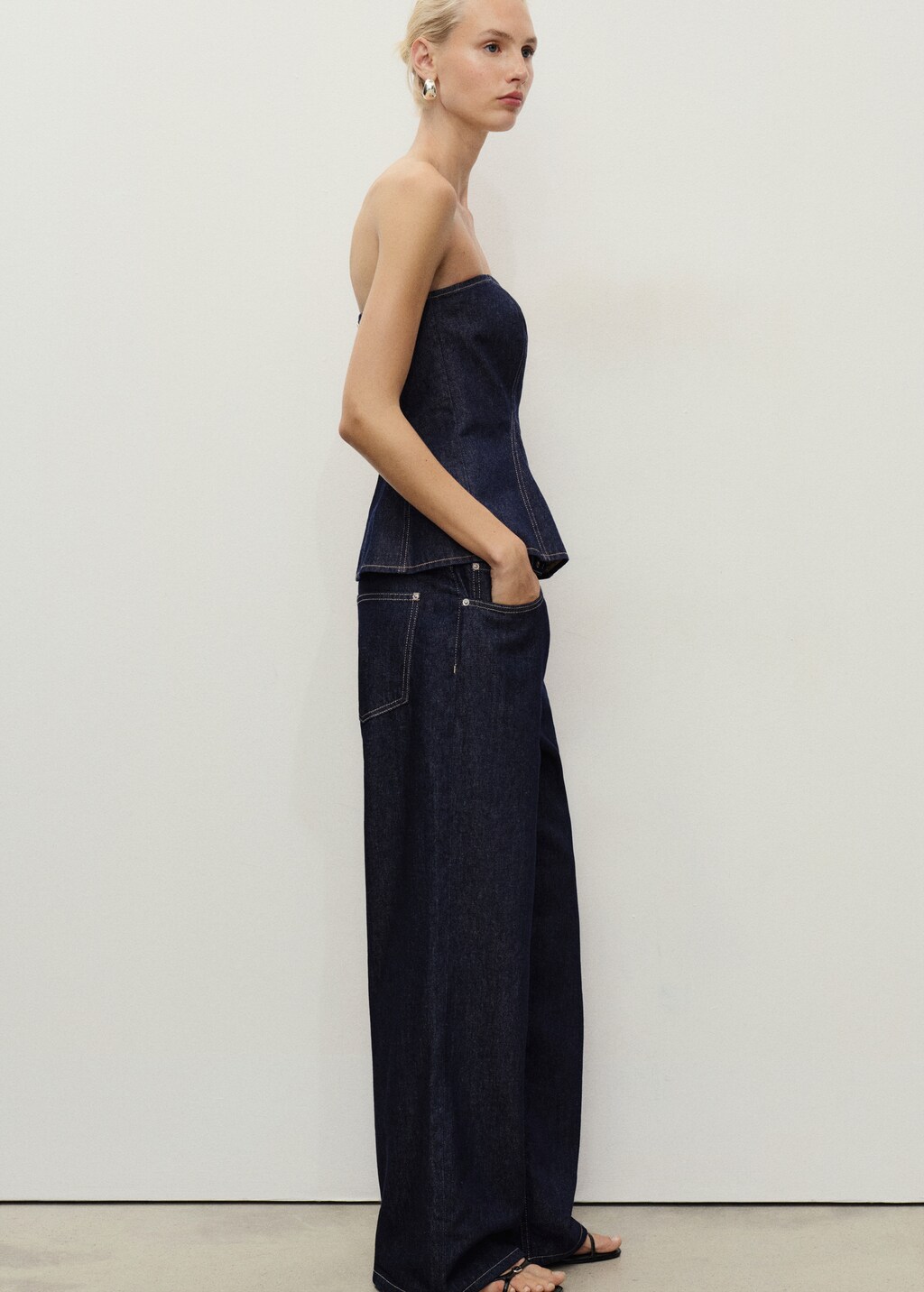 Mango Straight-fit belt jeans