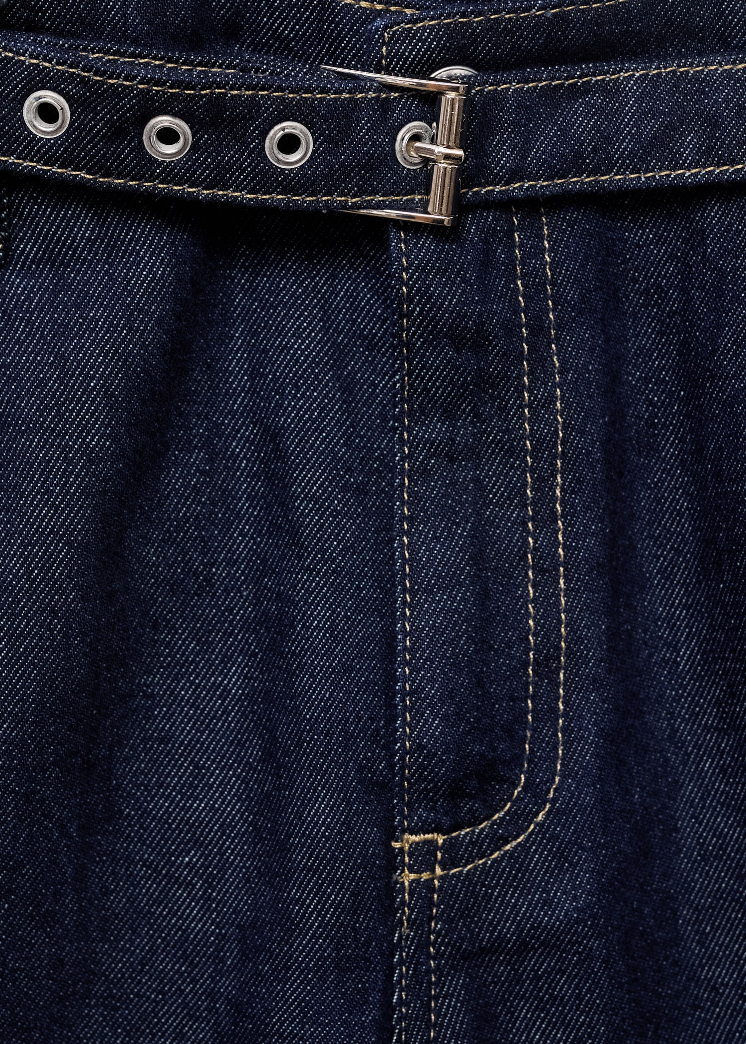 Straight-fit belt jeans - Details of the article 8