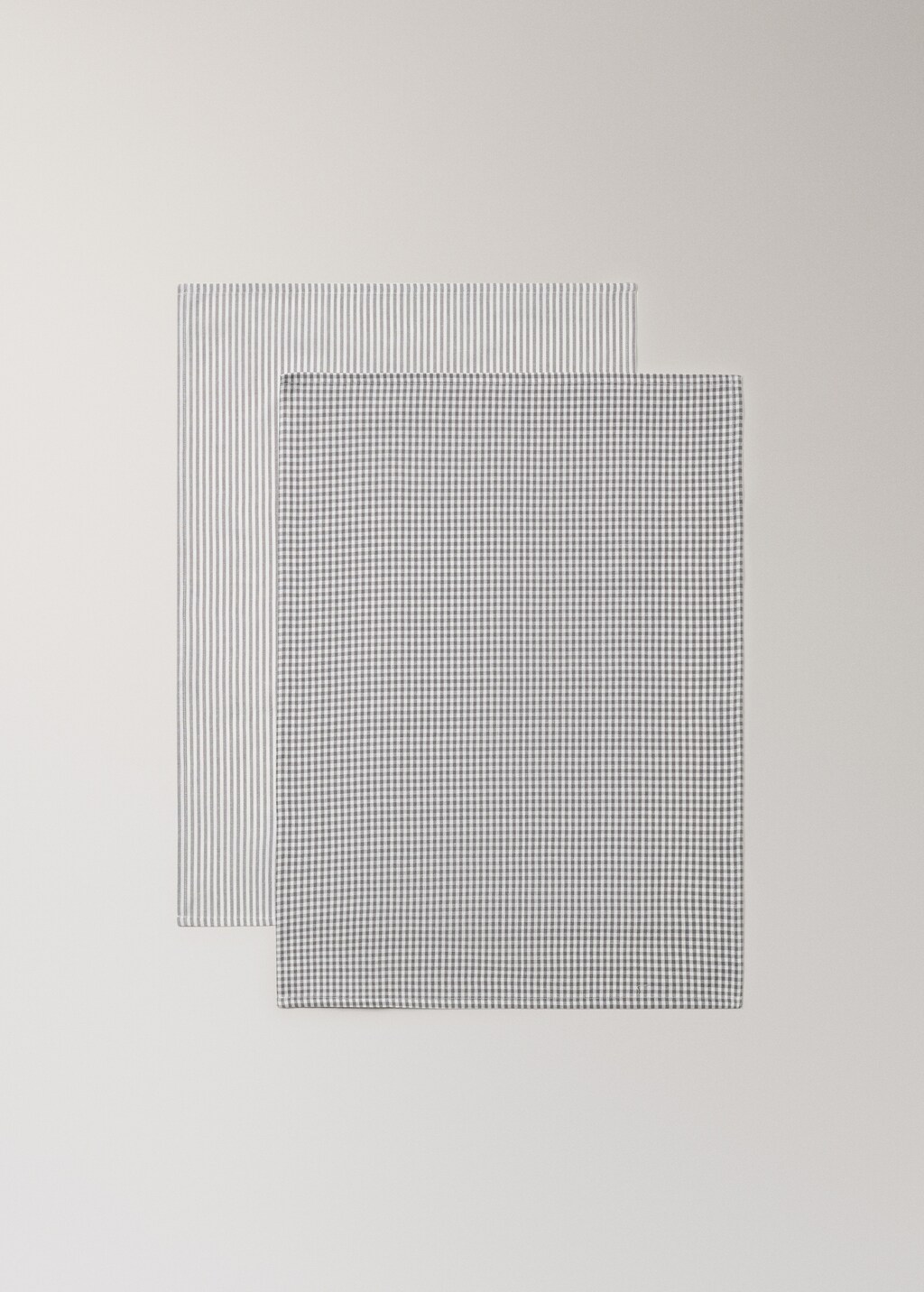 Checked and striped kitchen towel