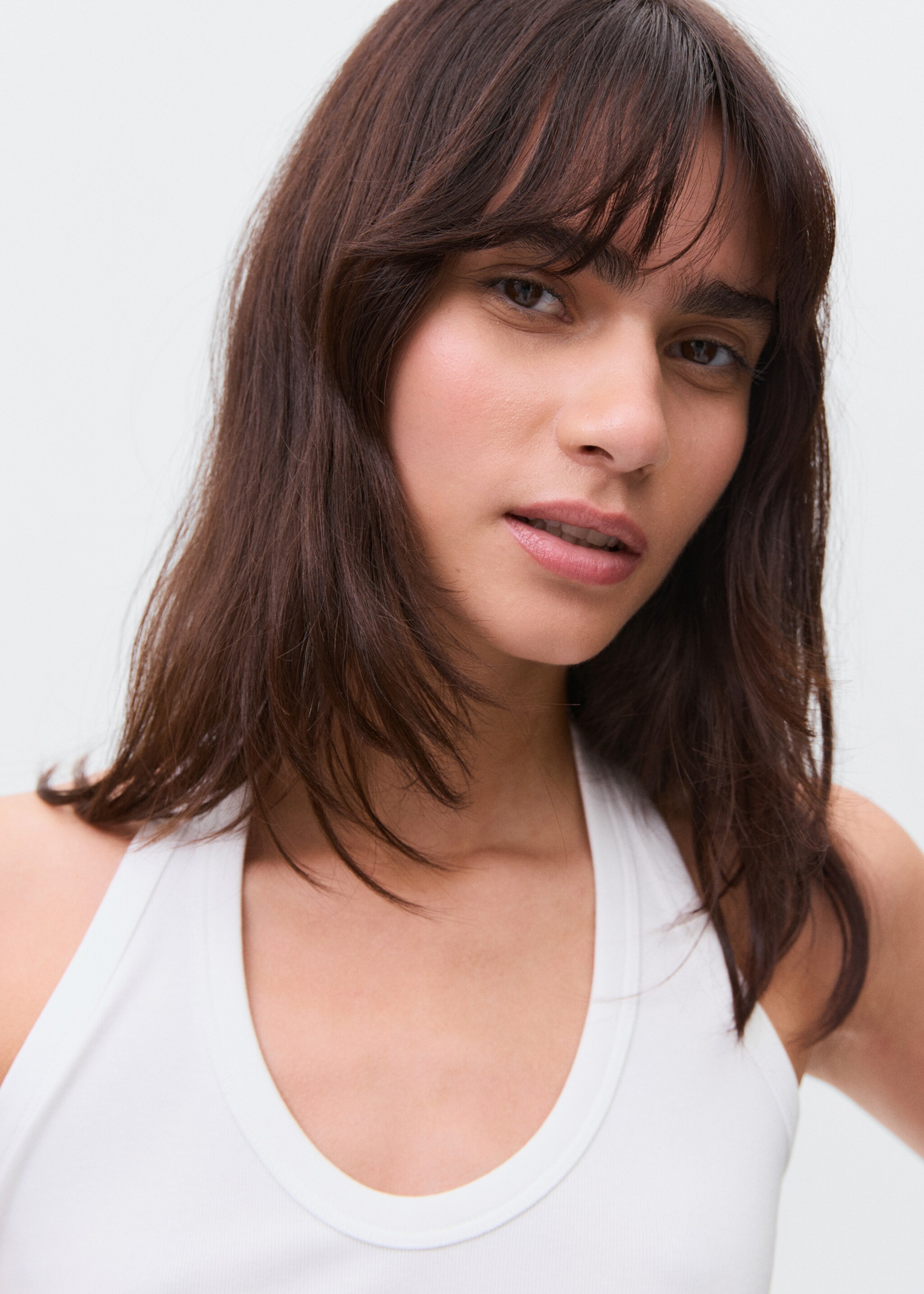Halter neck top - Details of the article 1, Off White. Ref: 17053335-00.