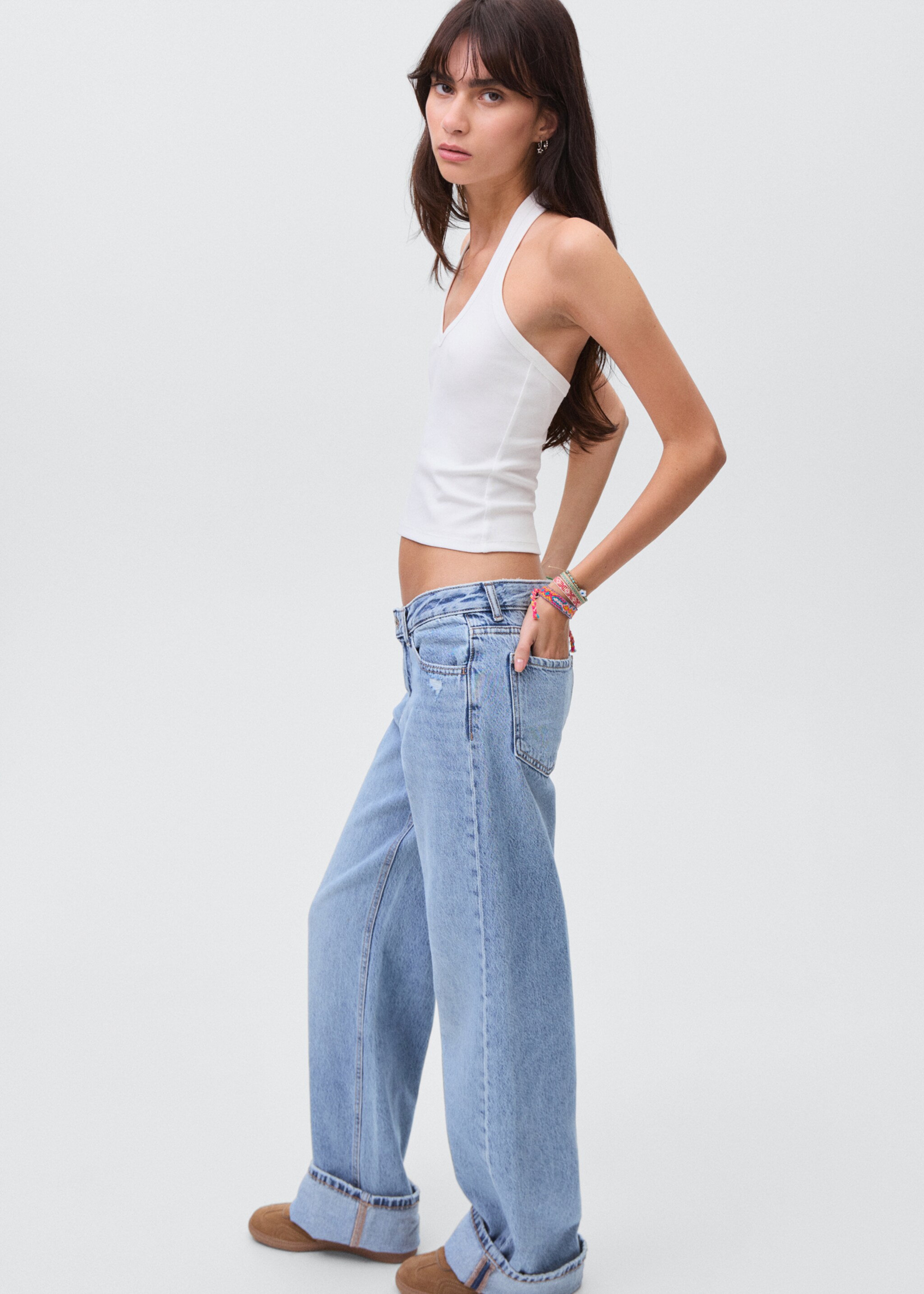 Halter neck top - Details of the article 2, Off White. Ref: 17053335-00.