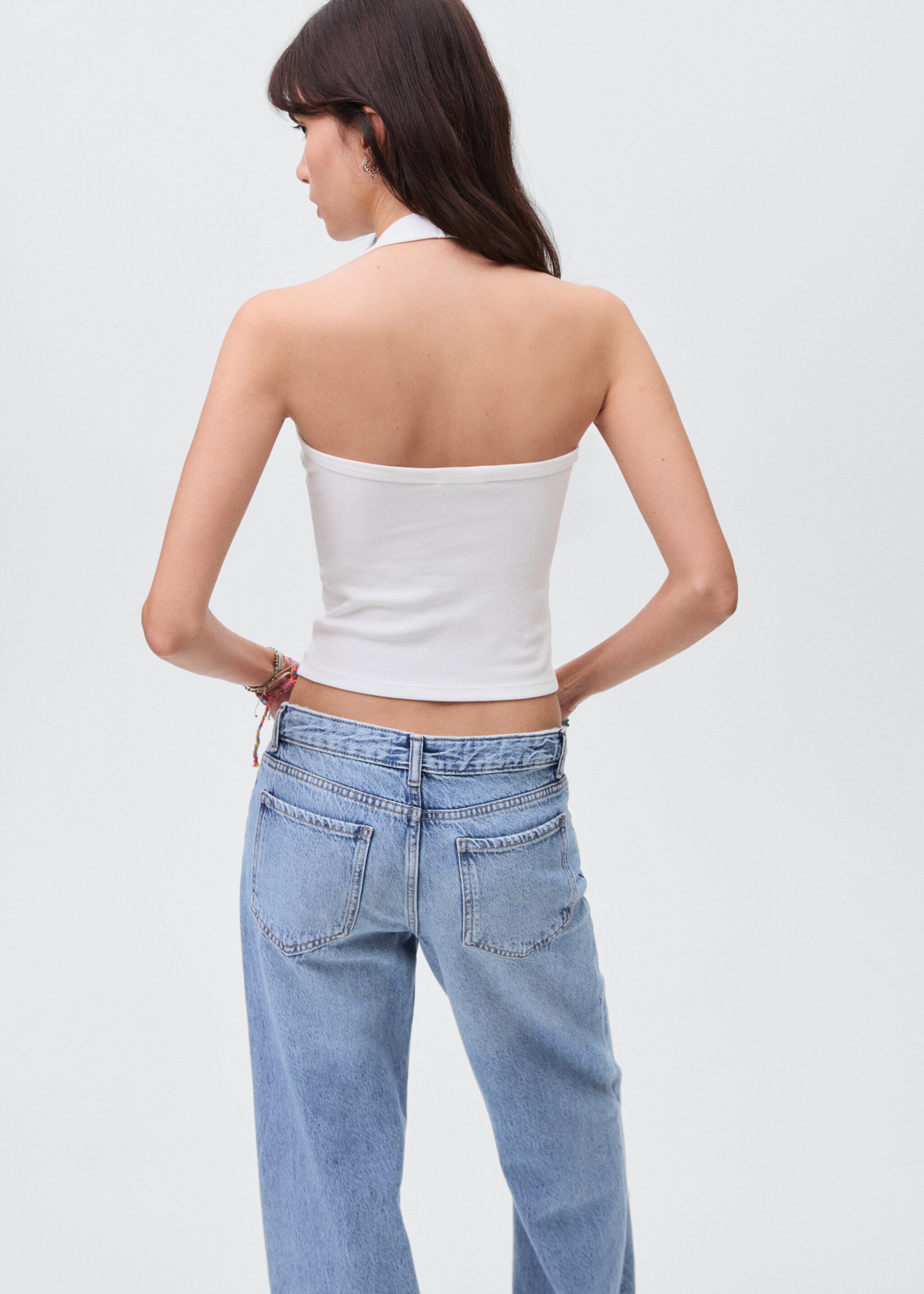 Halter neck top - Reverse of the article, Off White. Ref: 17053335-00.