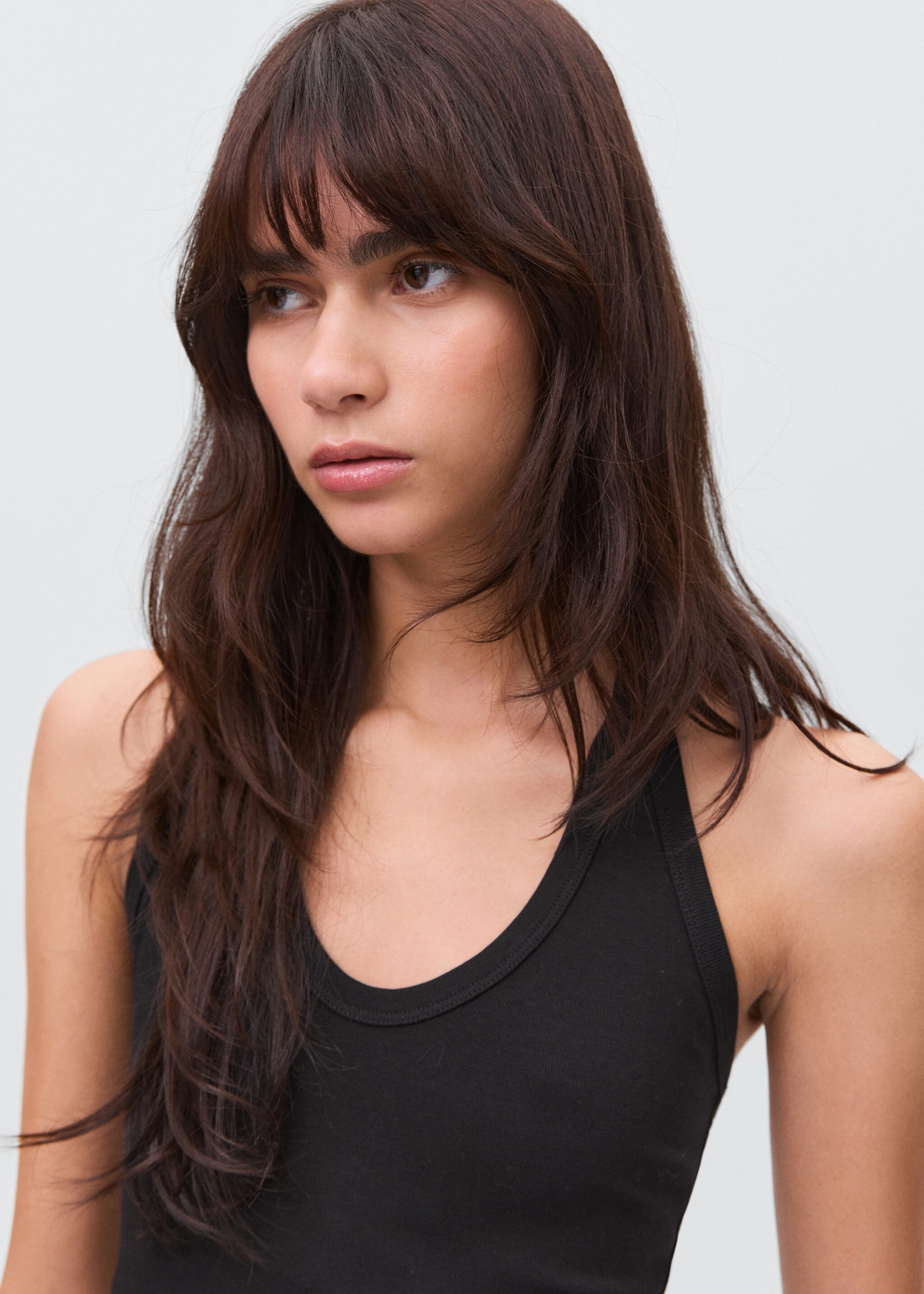 Halter neck top - Details of the article 1, Black. Ref: 17053335-00.