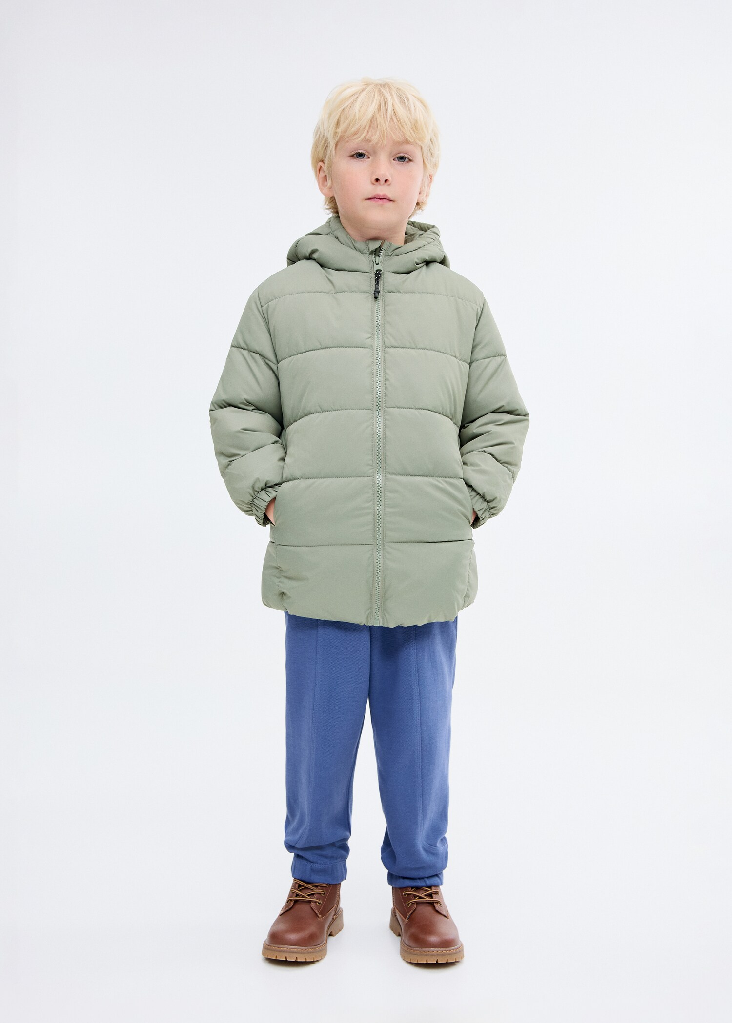 Long padded anorak with hood - Details of the article 2