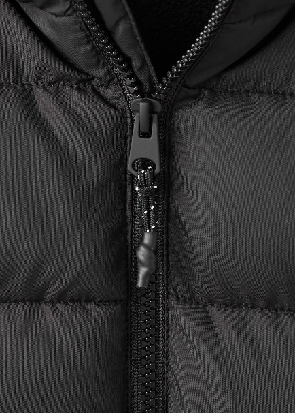 Long padded anorak with hood