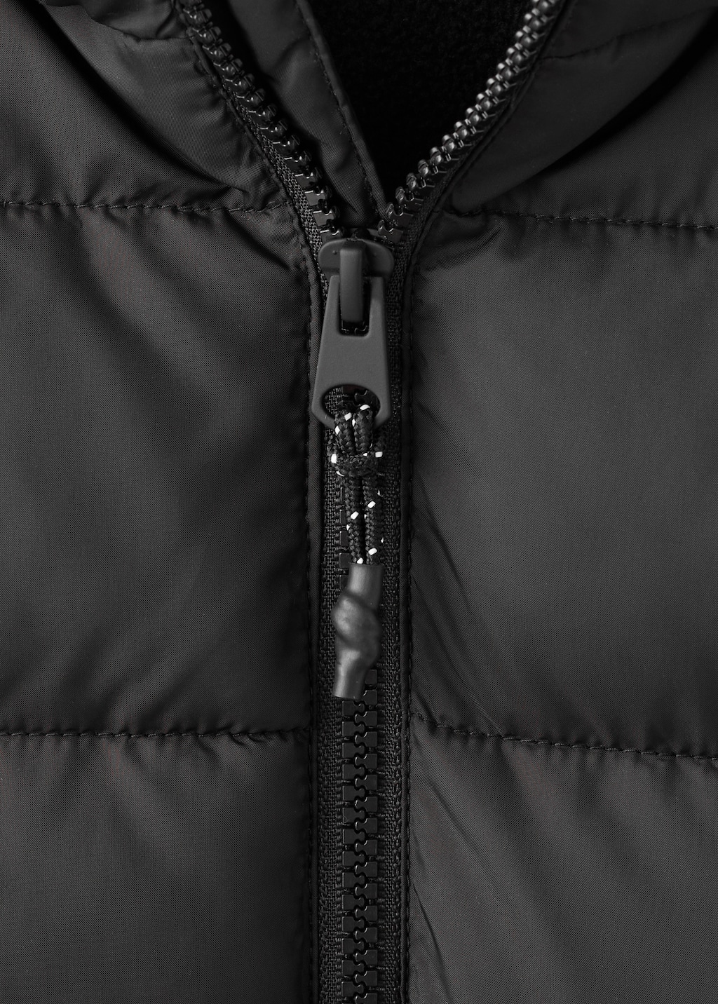 Long padded anorak with hood