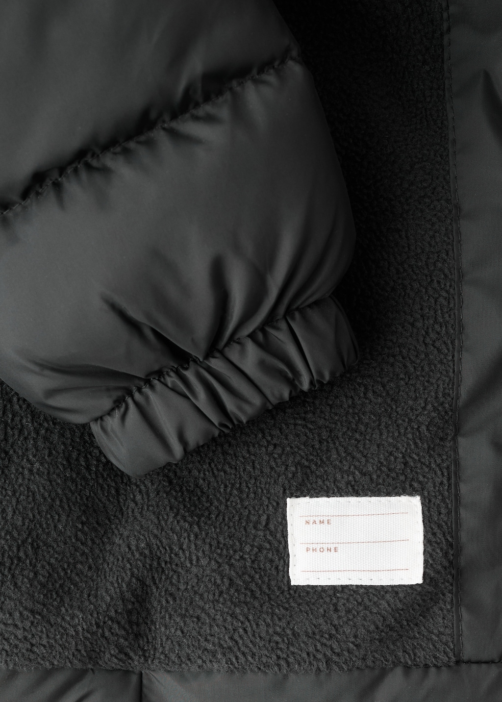 Long padded anorak with hood