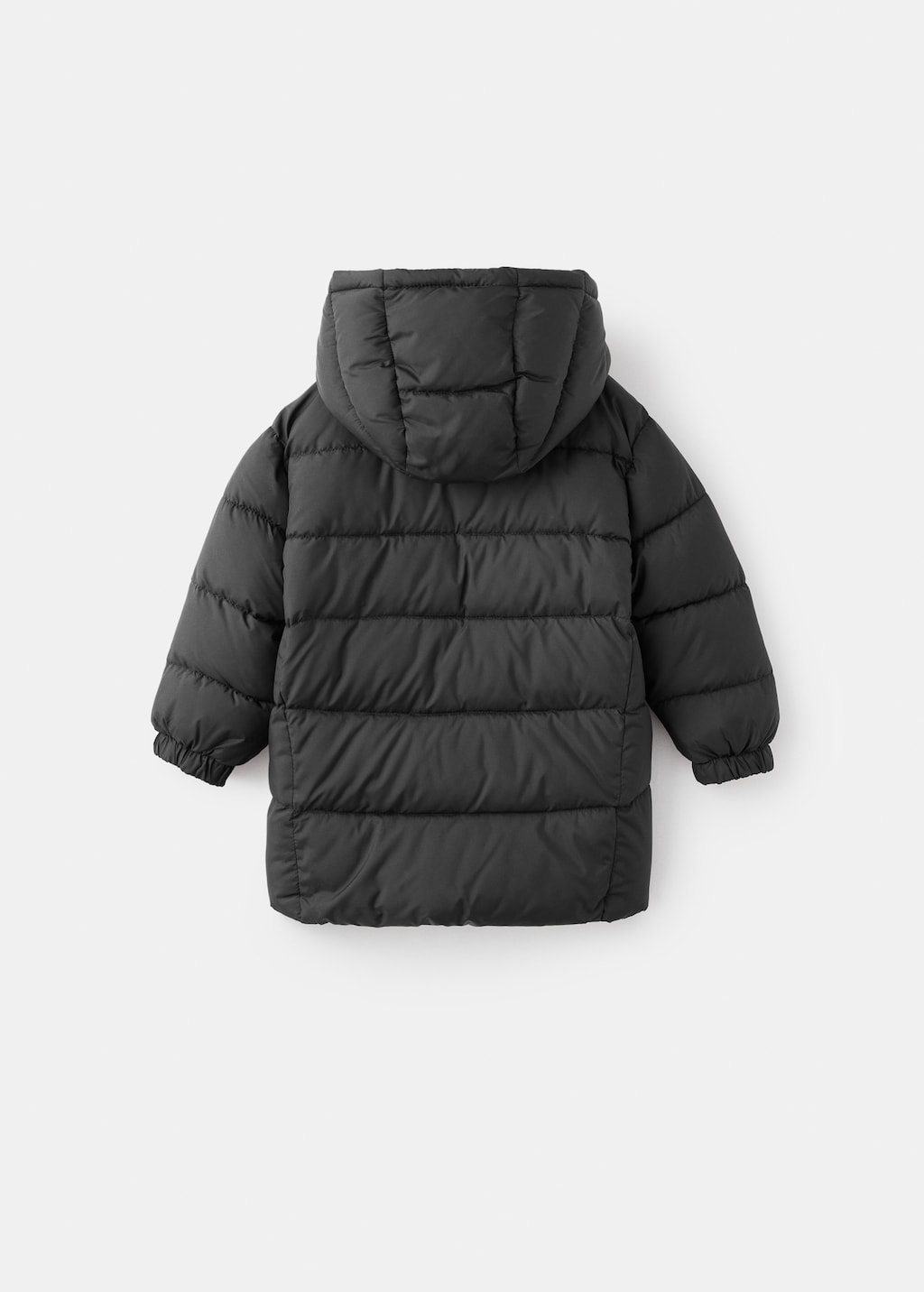 Long padded anorak with hood