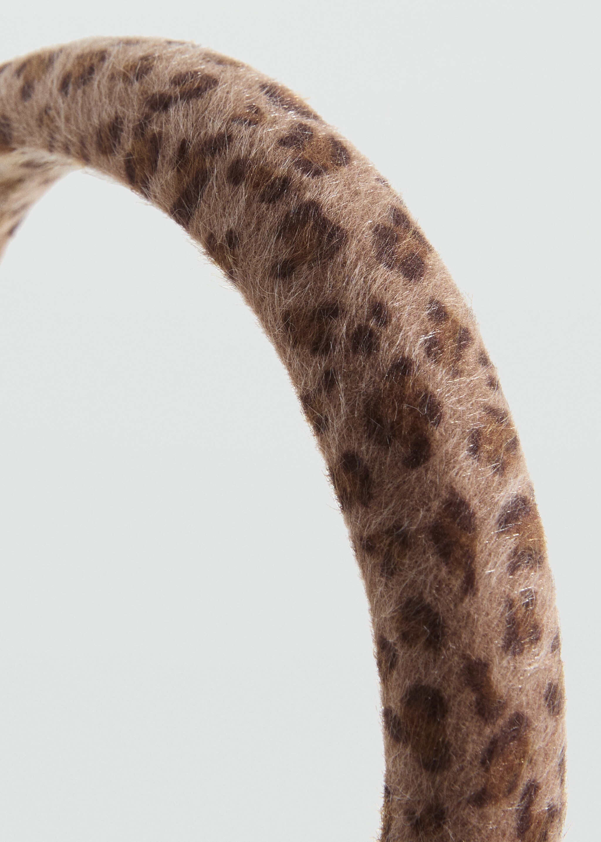 Animal-print textured hairband - Medium plane, Medium Brown. Ref: 17053810-00.