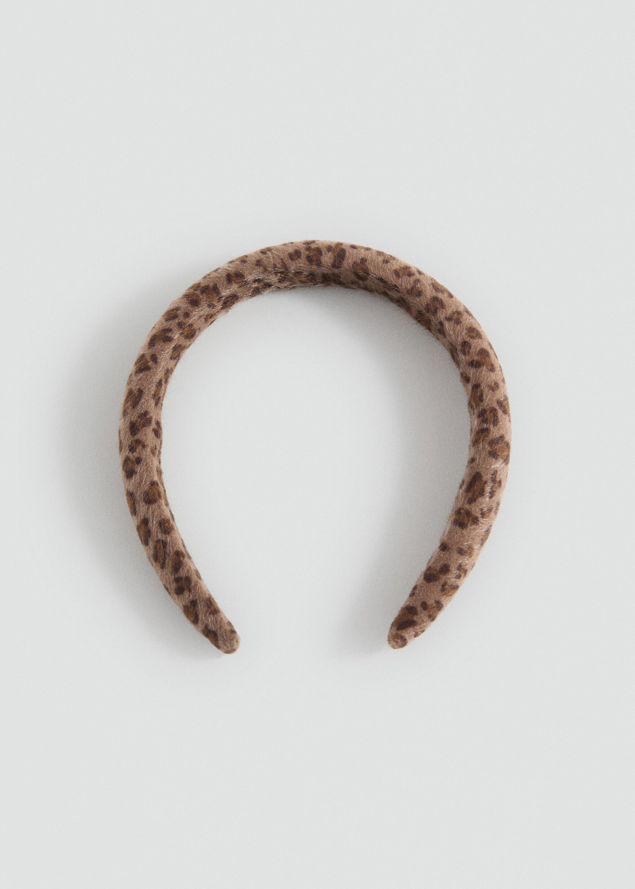 Animal-print textured hairband - Article without model, Medium Brown. Ref: 17053810-00.