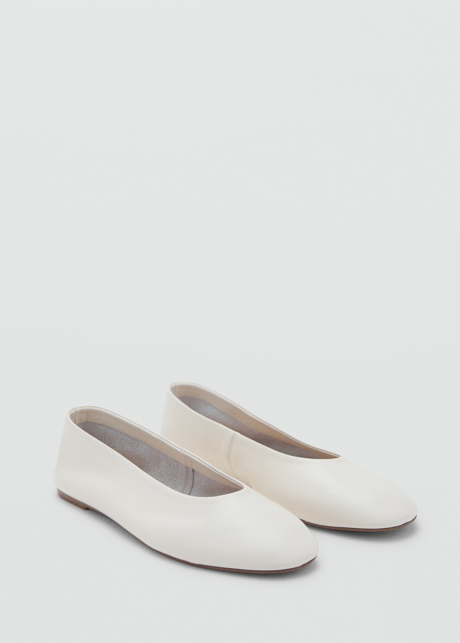 Leather ballet flats - Women | MANGO USA