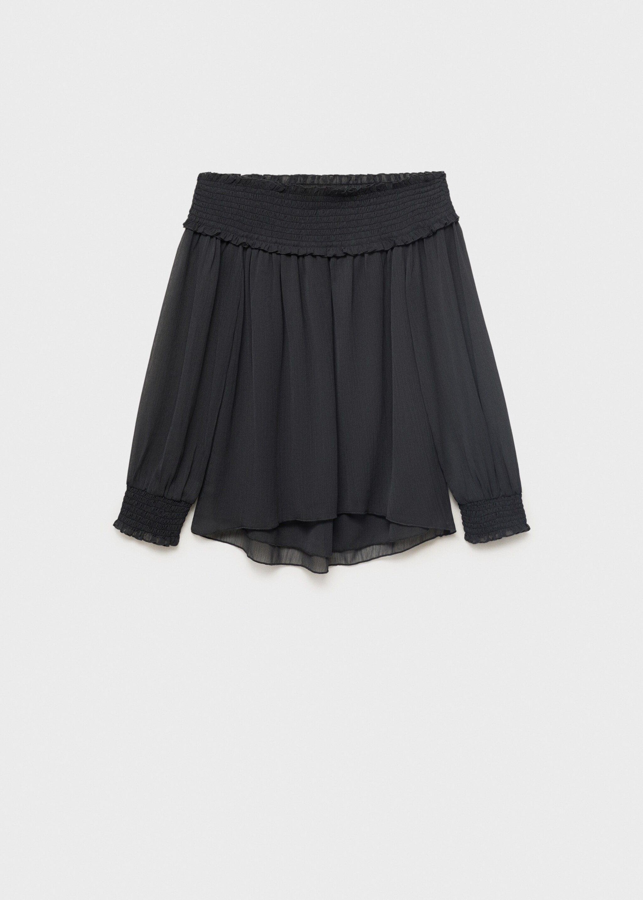 Strapless blouse with ruffled panel - Article without model