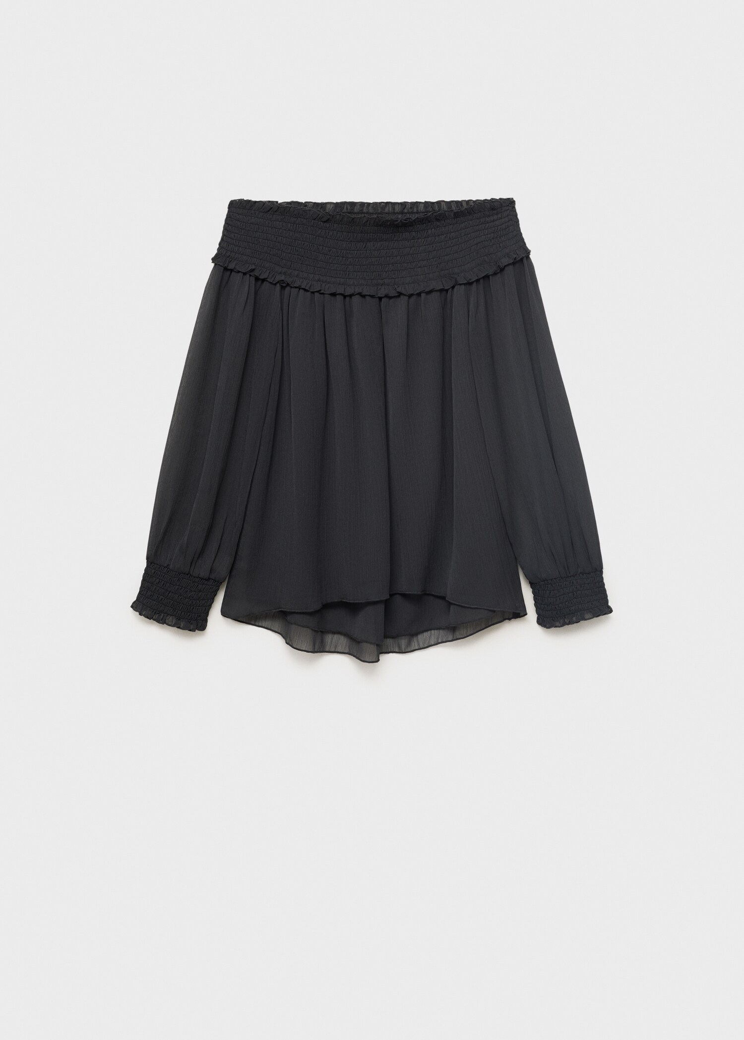 Strapless blouse with ruffled panel - Article without model