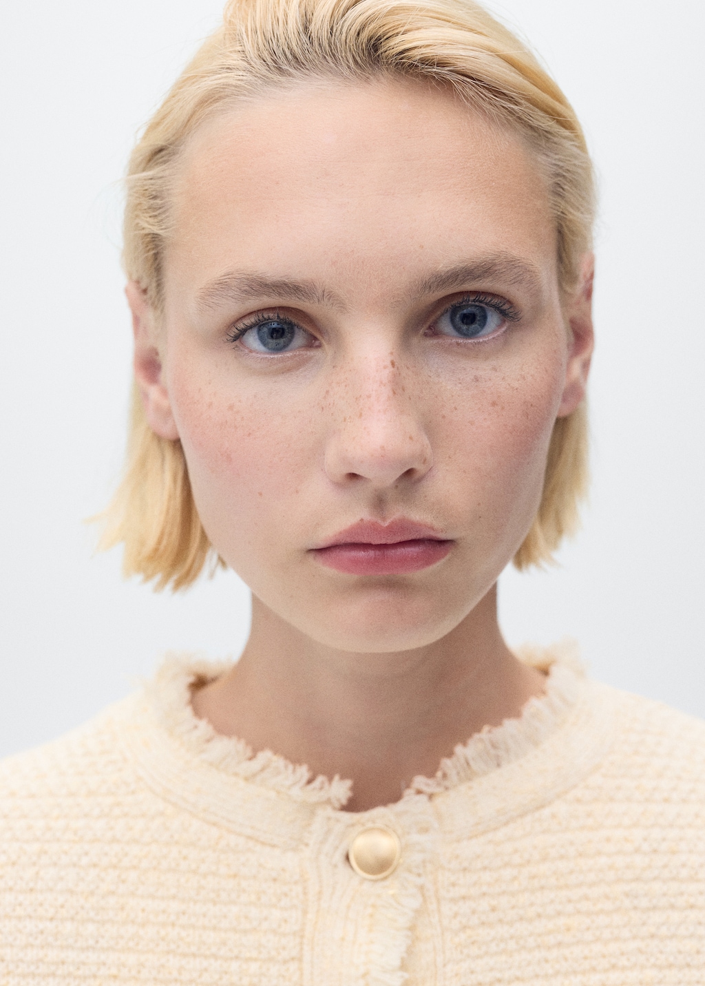 Mango Knitted cardigan with frayed ends