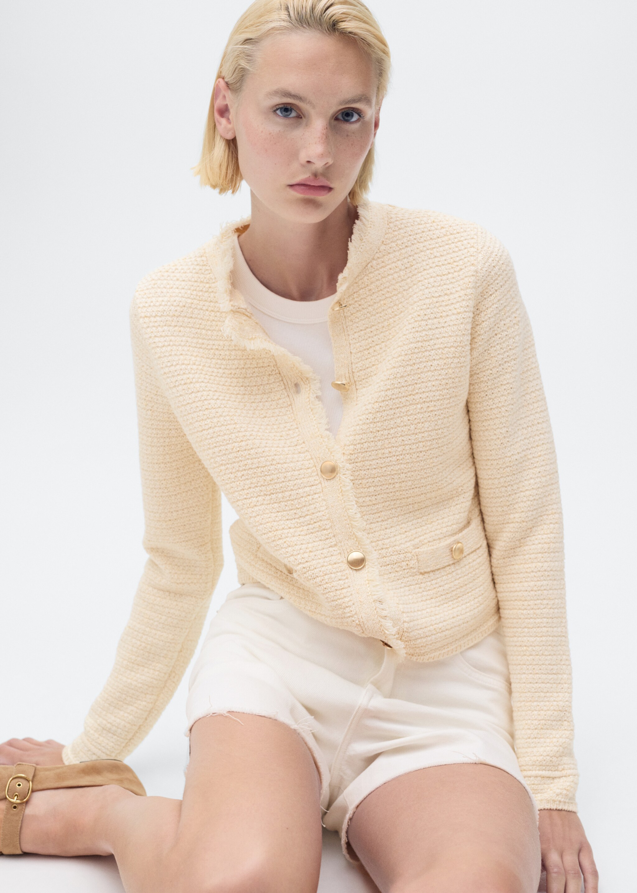 Cardigan maglia bordi sfilacciati - Dettaglio dell'articolo 2