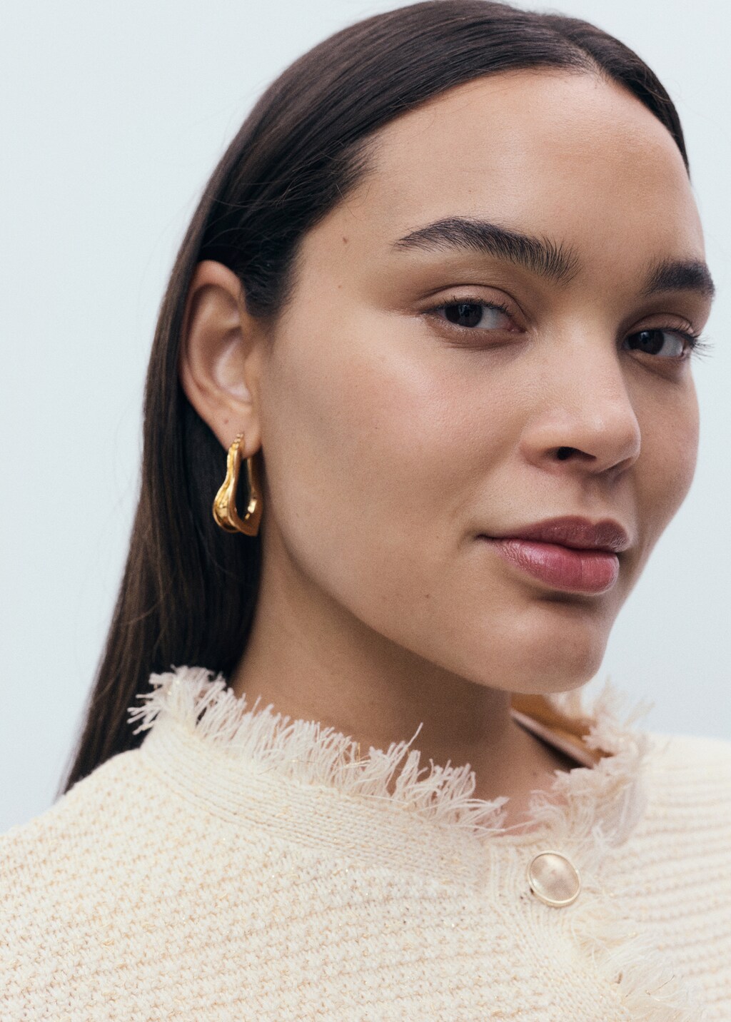 Mango Knitted cardigan with frayed ends