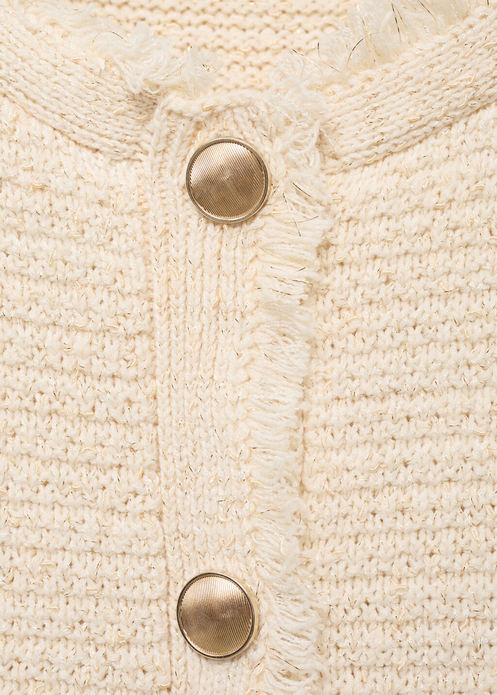 Mango Knitted cardigan with frayed ends