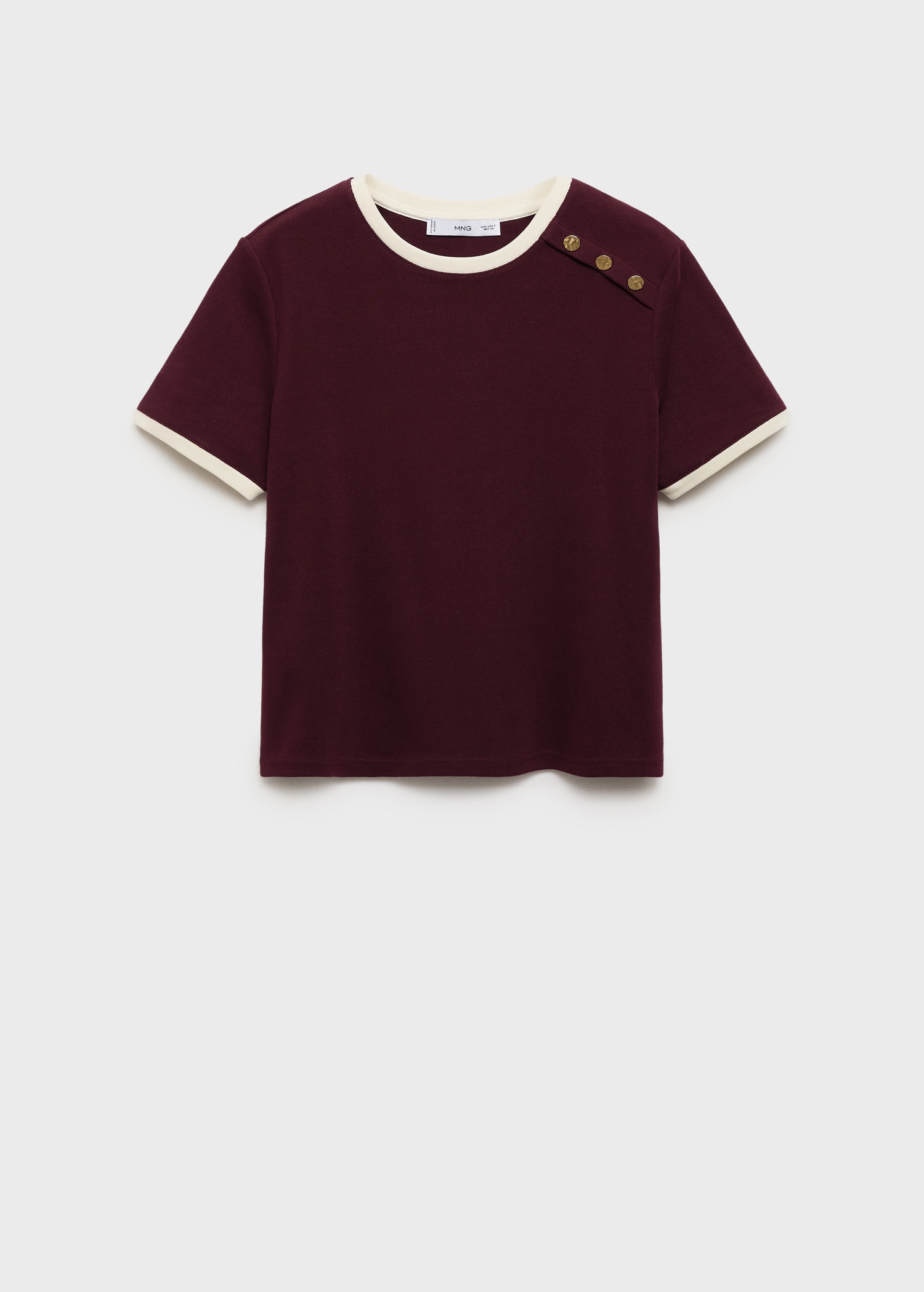Buttoned cotton T-shirt - Article without model