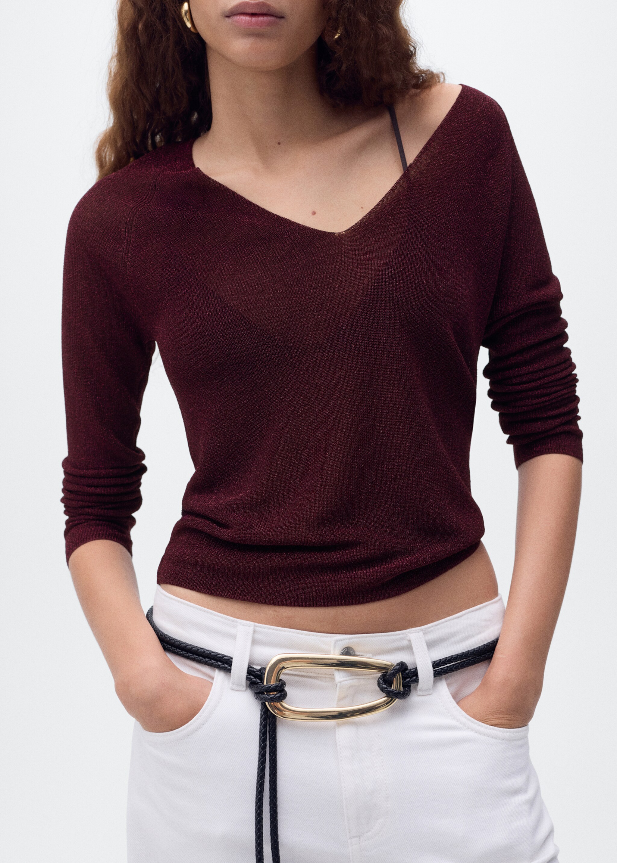 V-neck lurex sweater - Details of the article 6