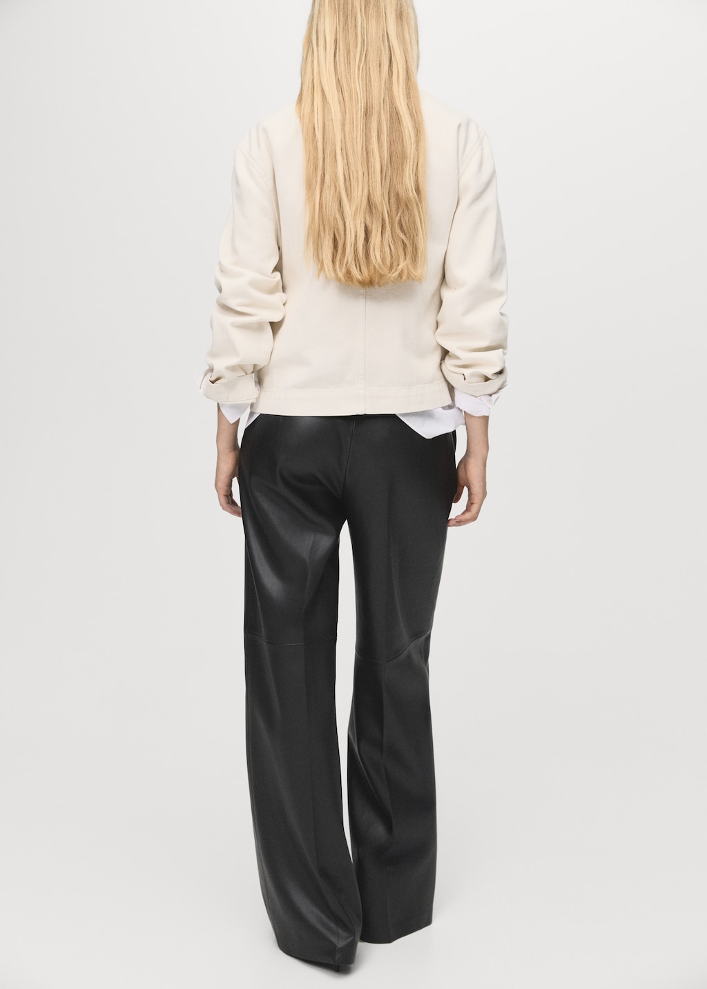 Denim barn jacket with contrasting collar