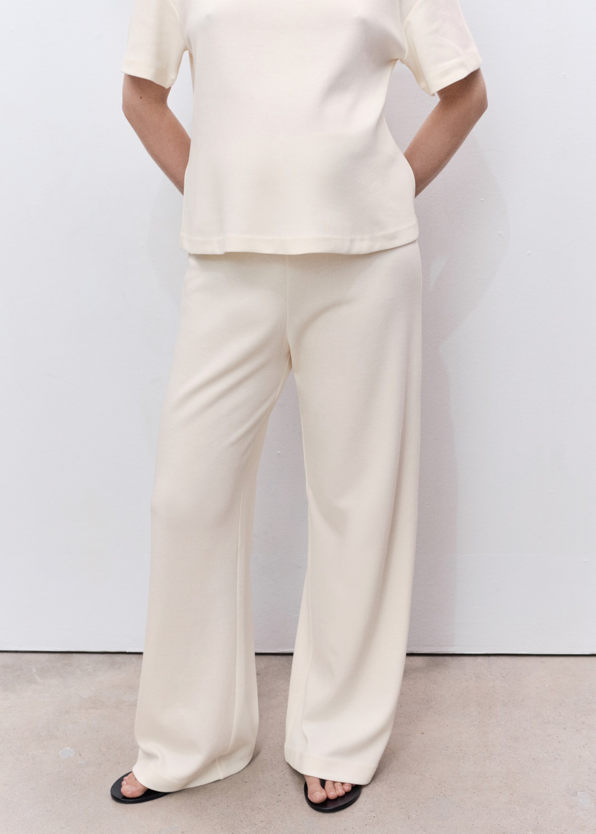 Straight cotton maternity pants - Medium plane
