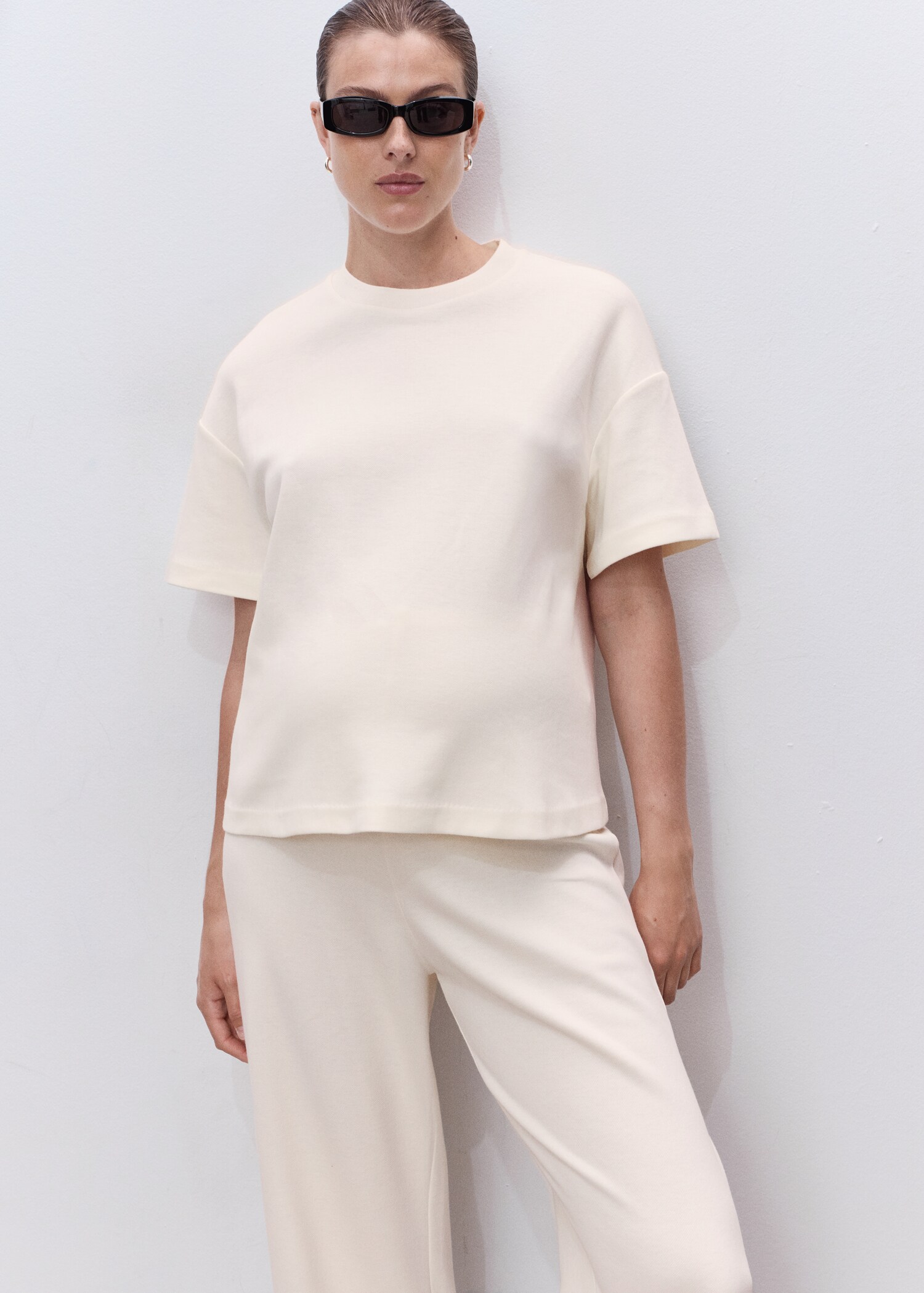 Straight cotton maternity trousers - Details of the article 1