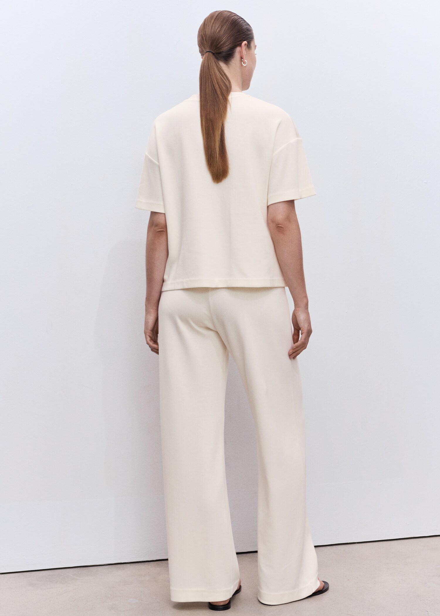 Straight cotton maternity trousers - Reverse of the article
