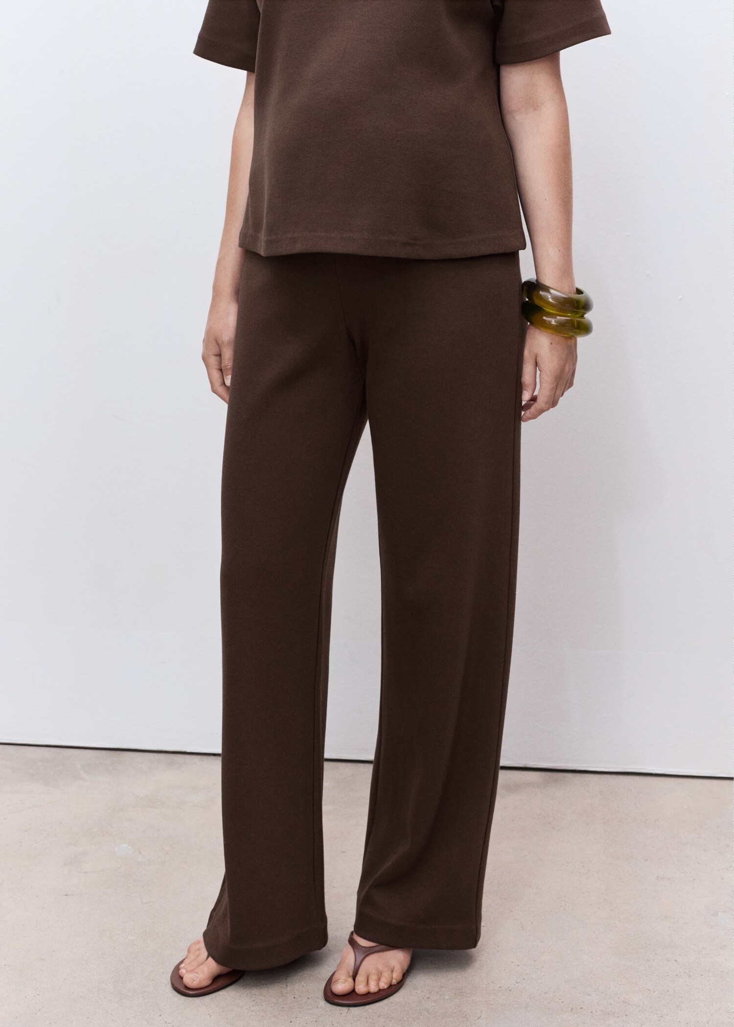 Straight cotton maternity trousers - Medium plane