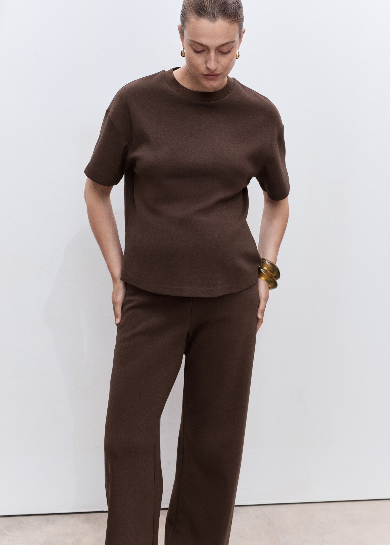 Straight cotton maternity trousers - Details of the article 1