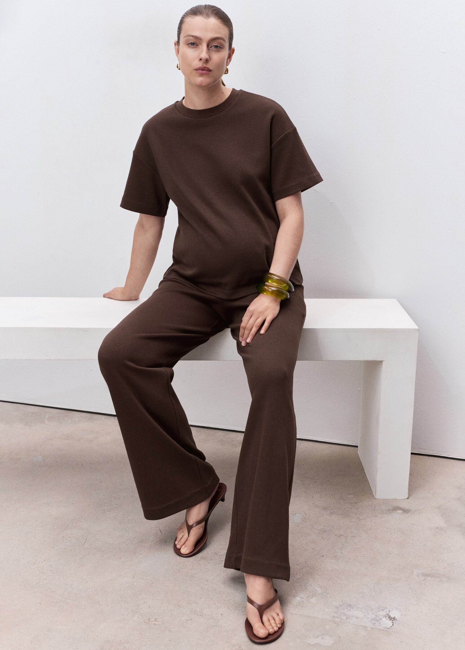 Straight cotton maternity trousers - Details of the article 2