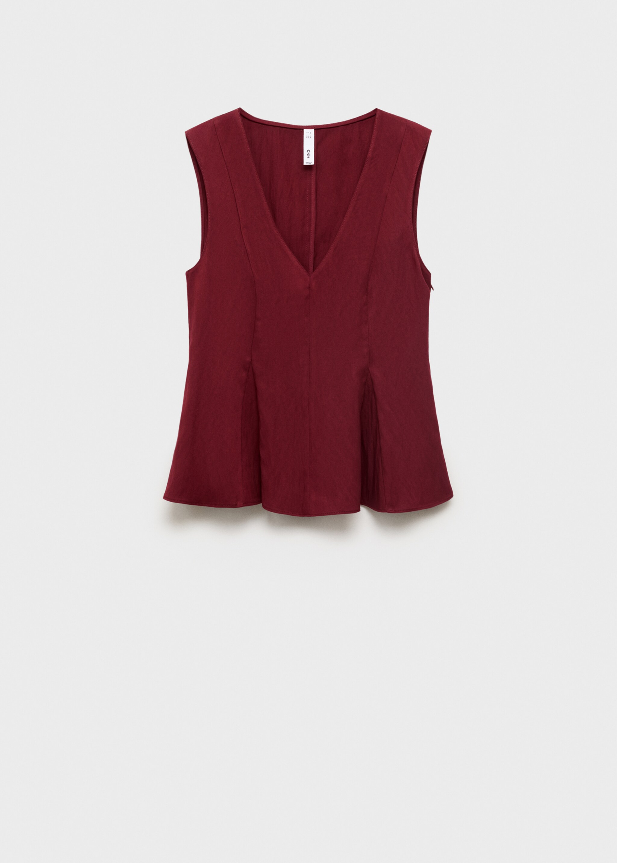 Top peplum lyocell - Artículo sin modelo, Burdeos. Ref: 17054100-00.