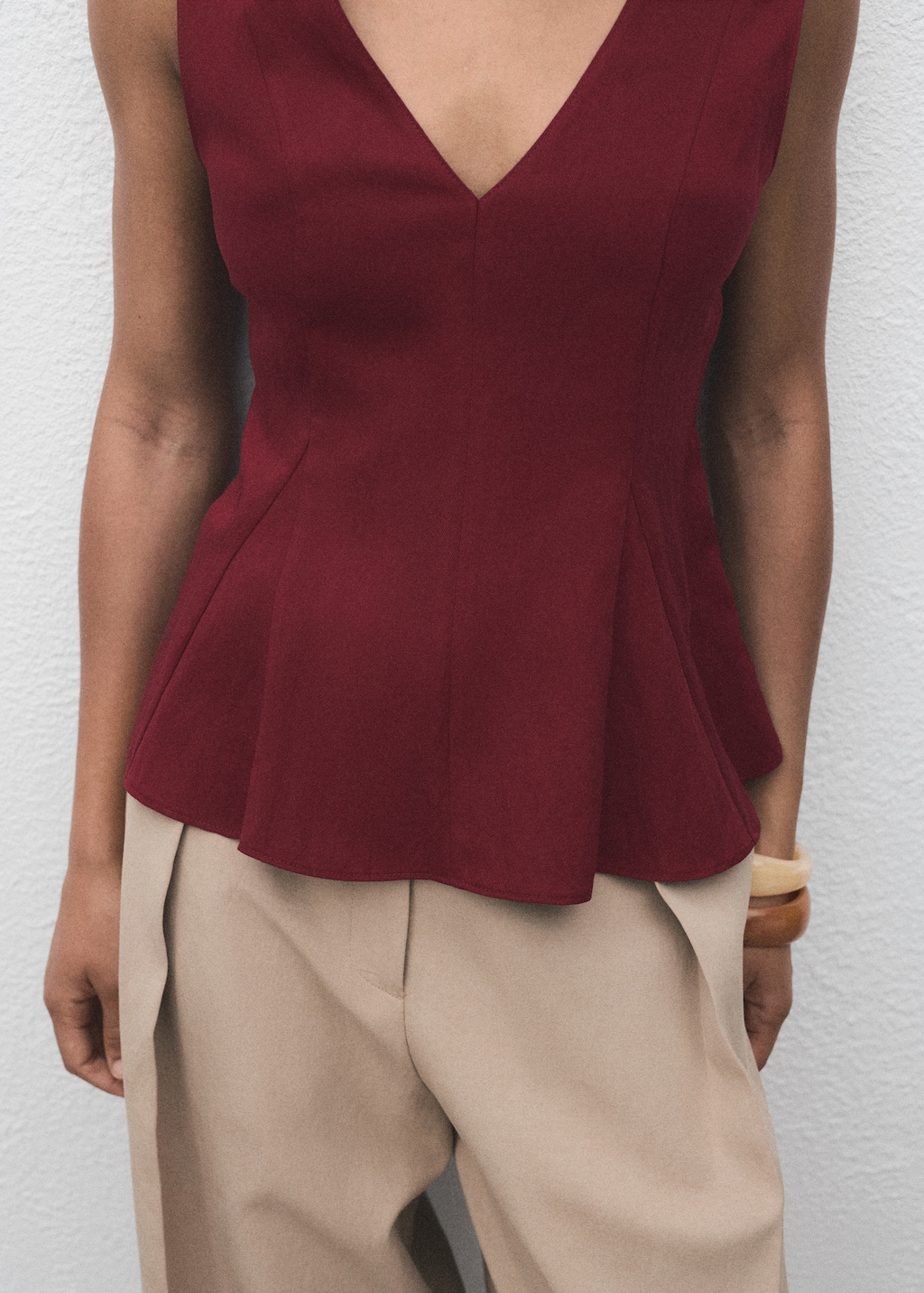 Mango Lyocell peplum top